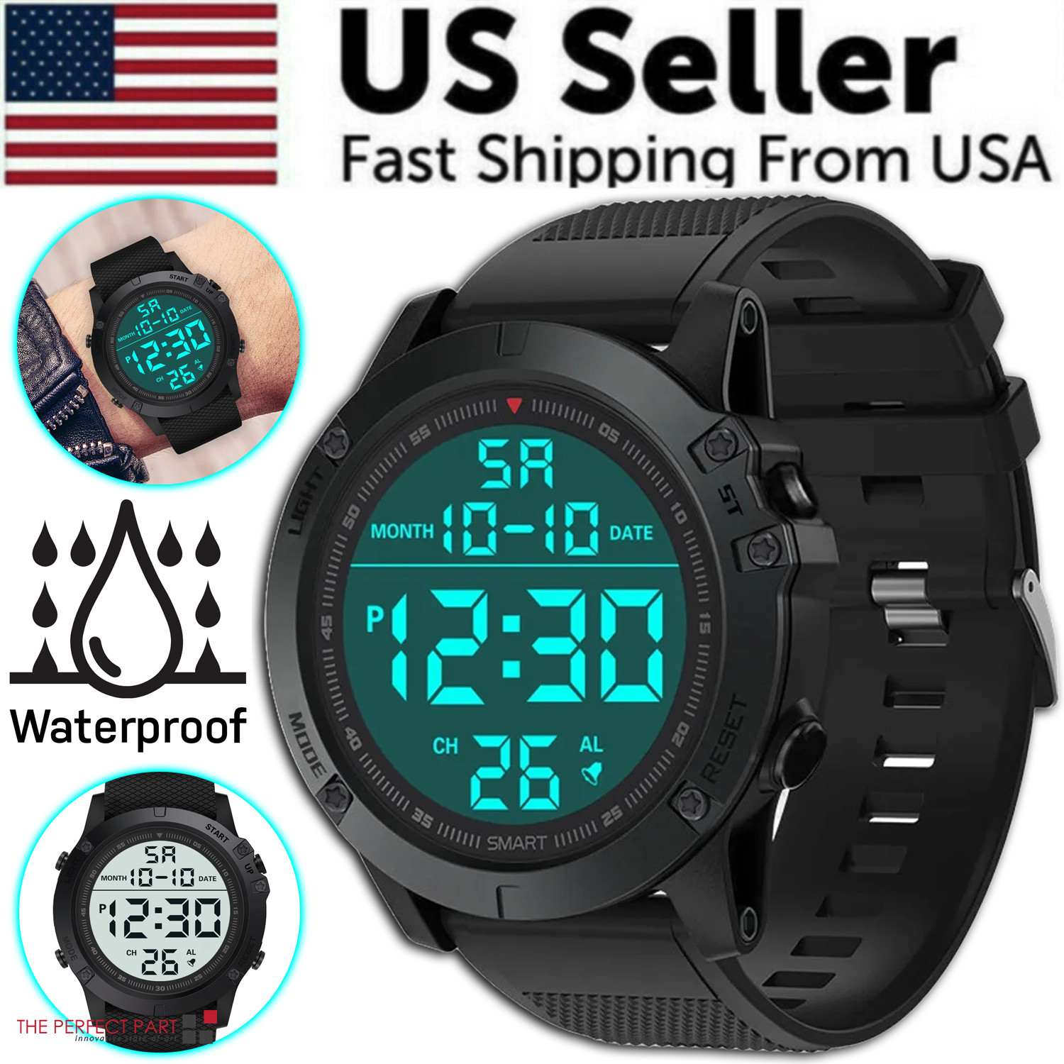 Waterproof Digital Sports Watch Military Tactical LED Backlight Wristwatch Men Waterproof Digital Sports Watch Military Tactical LED Backlight Wristwatch Men