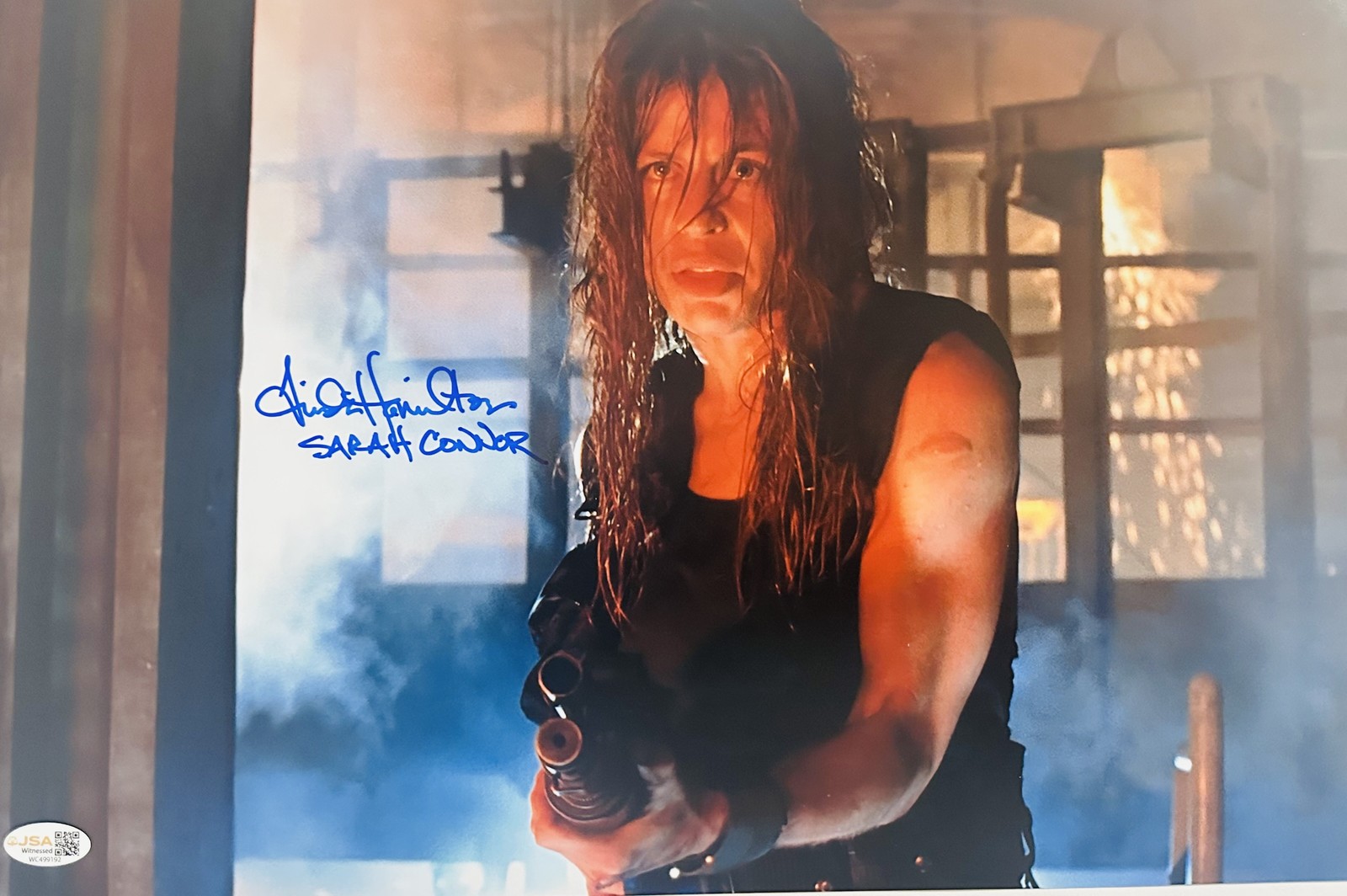 Linda Hamilton Signed 11x17 Terminator Photo Sarah Connor Autograph JSA 192