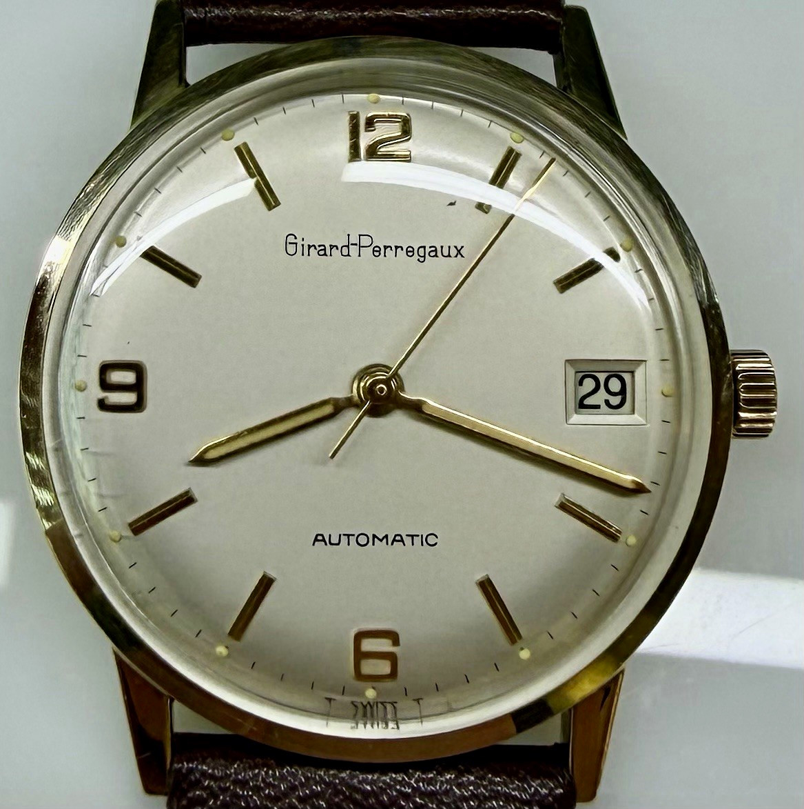 VINTAGE 32M GIRARD PERREGAUX 10K GOLD FILLED SWISS AUTO WATCH 