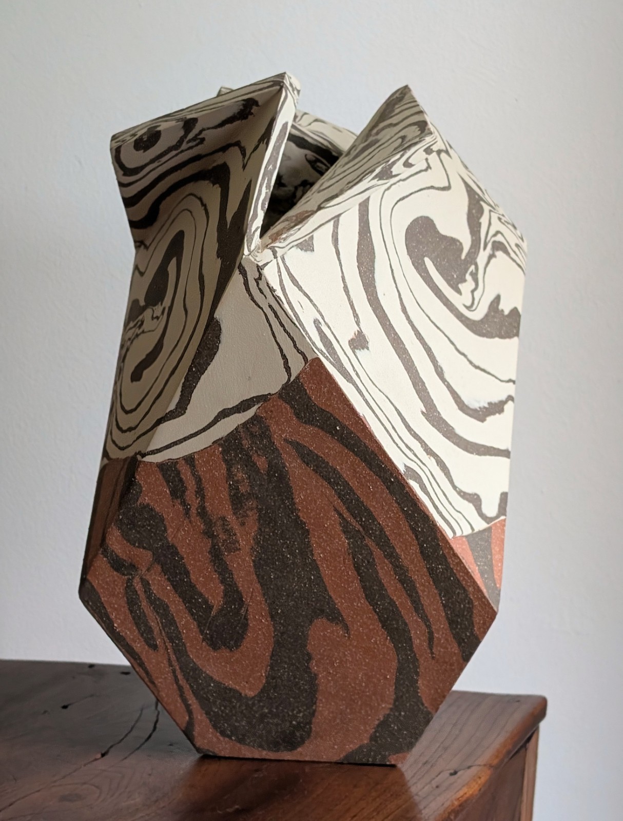 Stunning Large Cody Hoyt Signed Studio Pottery Slab Vase - Signed 2014