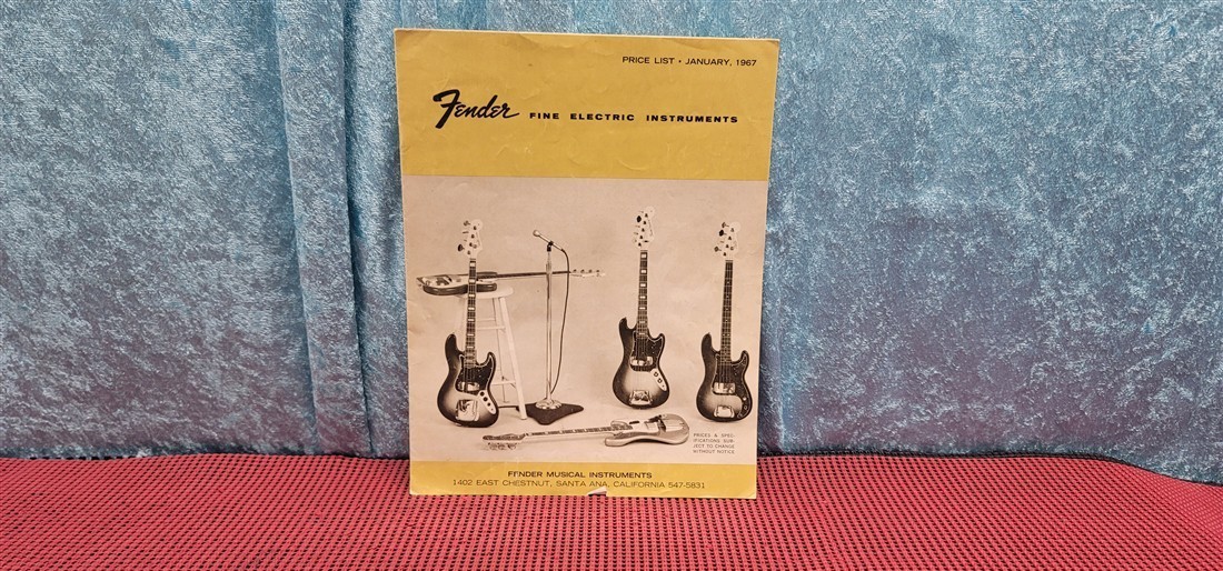 FENDER MUSICAL INSTRUMENTS PRICE LIST JANUARY 1967 VINTAGE GUITAR