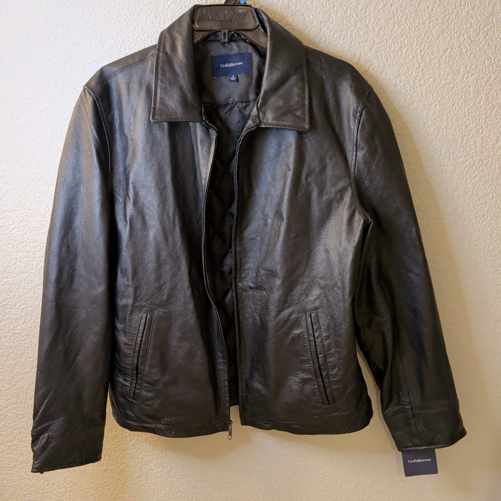 NEW Croft and Barrow Leather Coat Jacket Men\'s Large Black Leather Jacket NEW Croft and Barrow Leather Coat Jacket Men\'s Large Black Leather Jacket