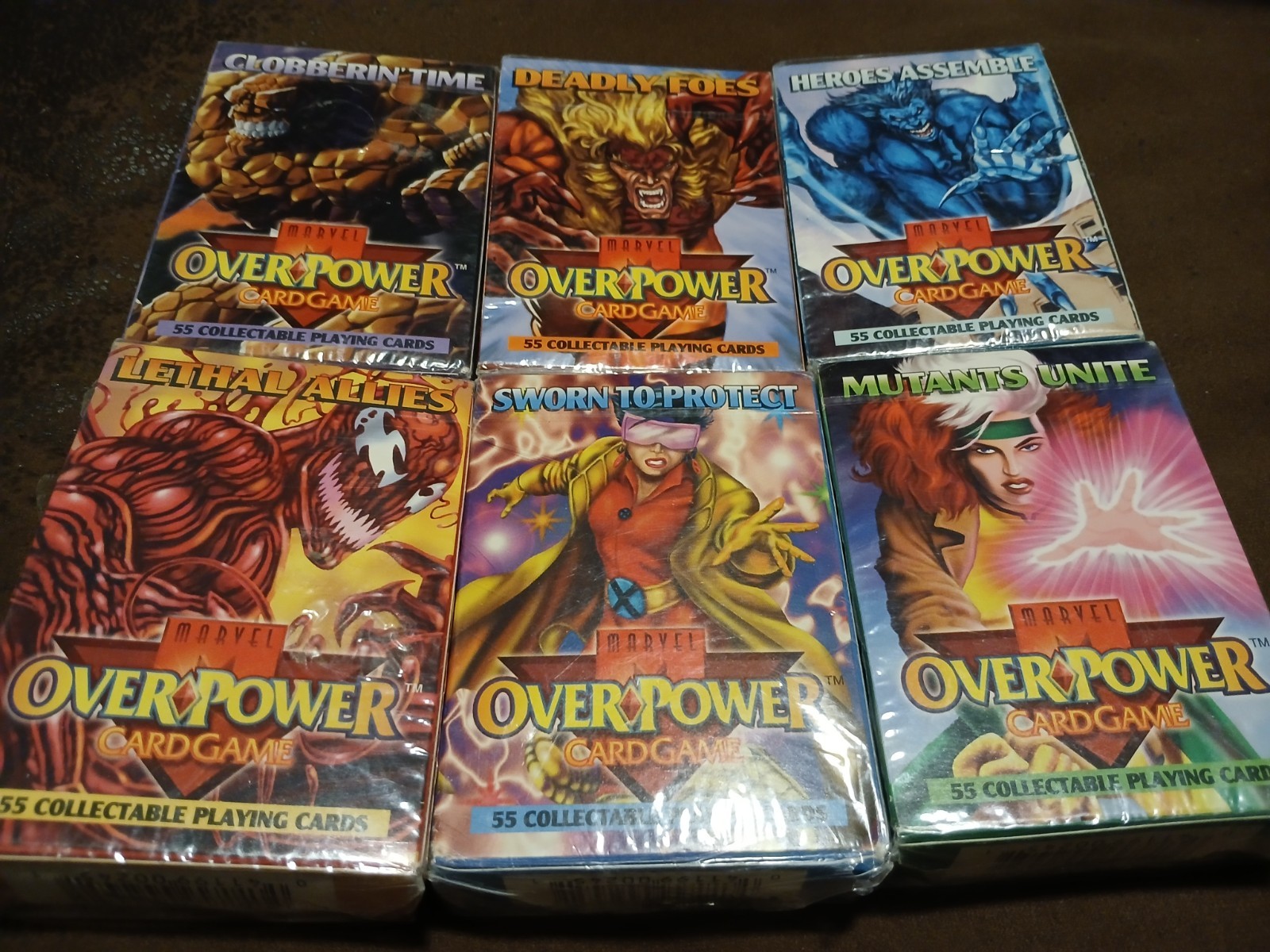 (6) 1995 FLEER MARVEL OVERPOWER DECKS FACTORY SEALED (6) 1995 FLEER MARVEL OVERPOWER DECKS FACTORY SEALED