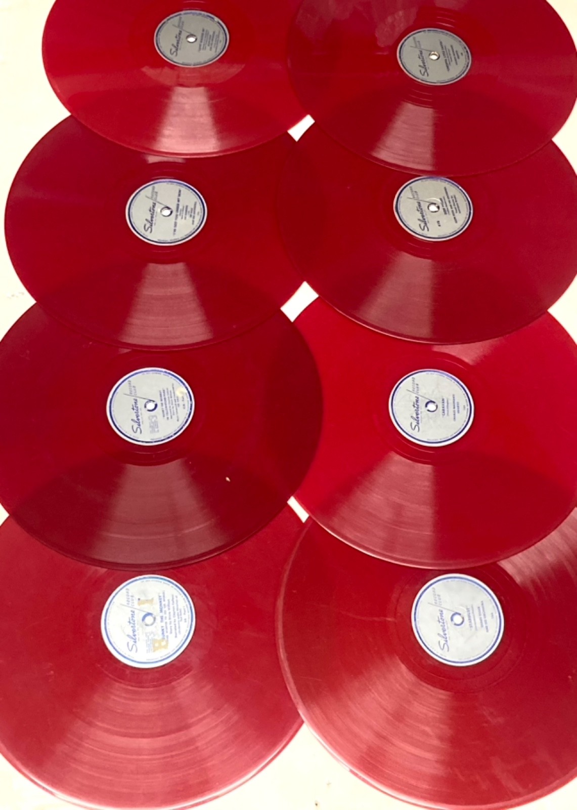 Vintage Record LOT 8 RED VINYL Silvertone Record Club Glenn Osser Allan Roth Ect