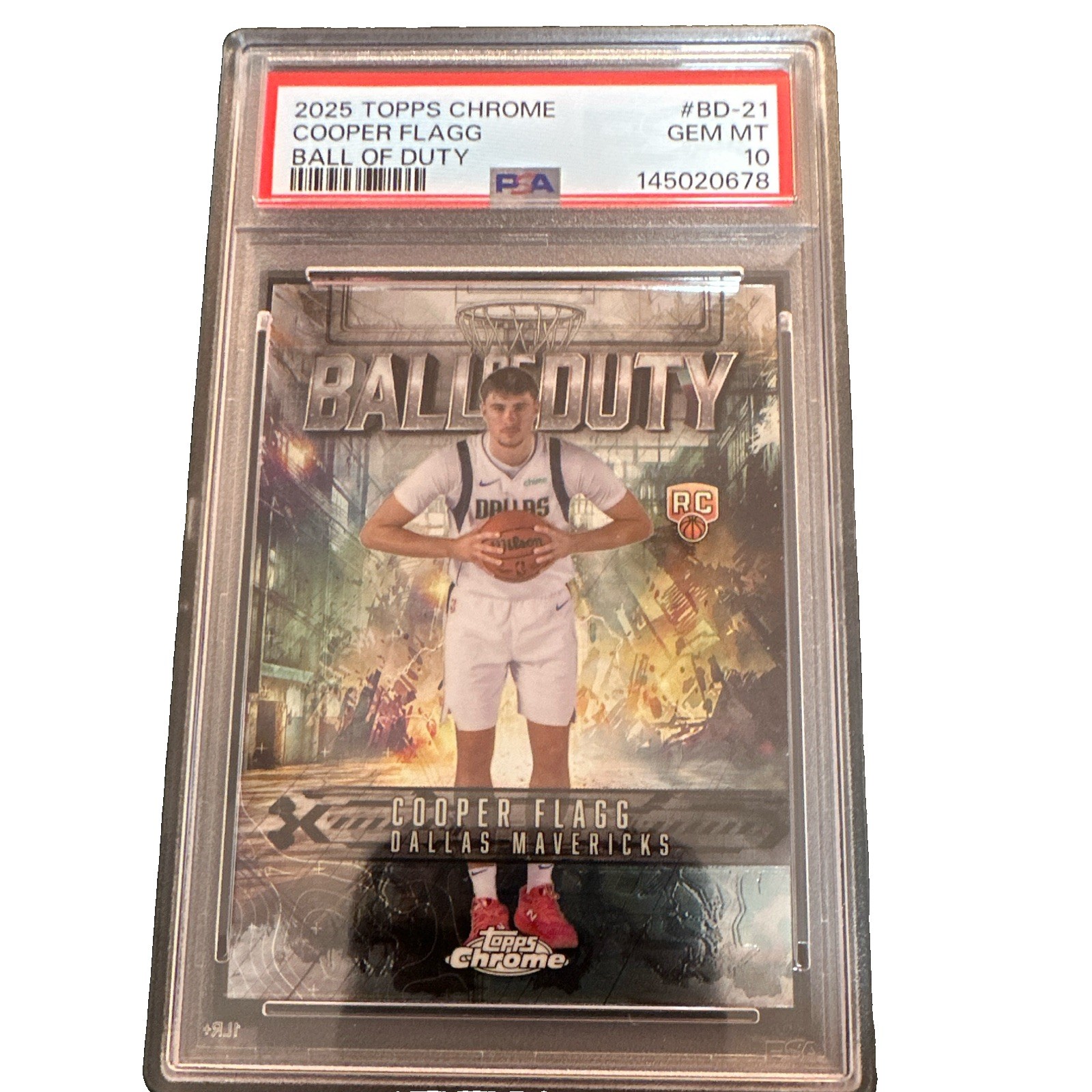 Topps Chrome 2025 Cooper Flagg Ball of Duty #BD-21 PSA 10 Rookie - Mavericks Topps Chrome 2025 Cooper Flagg Ball of Duty #BD-21 PSA 10 Rookie - Mavericks