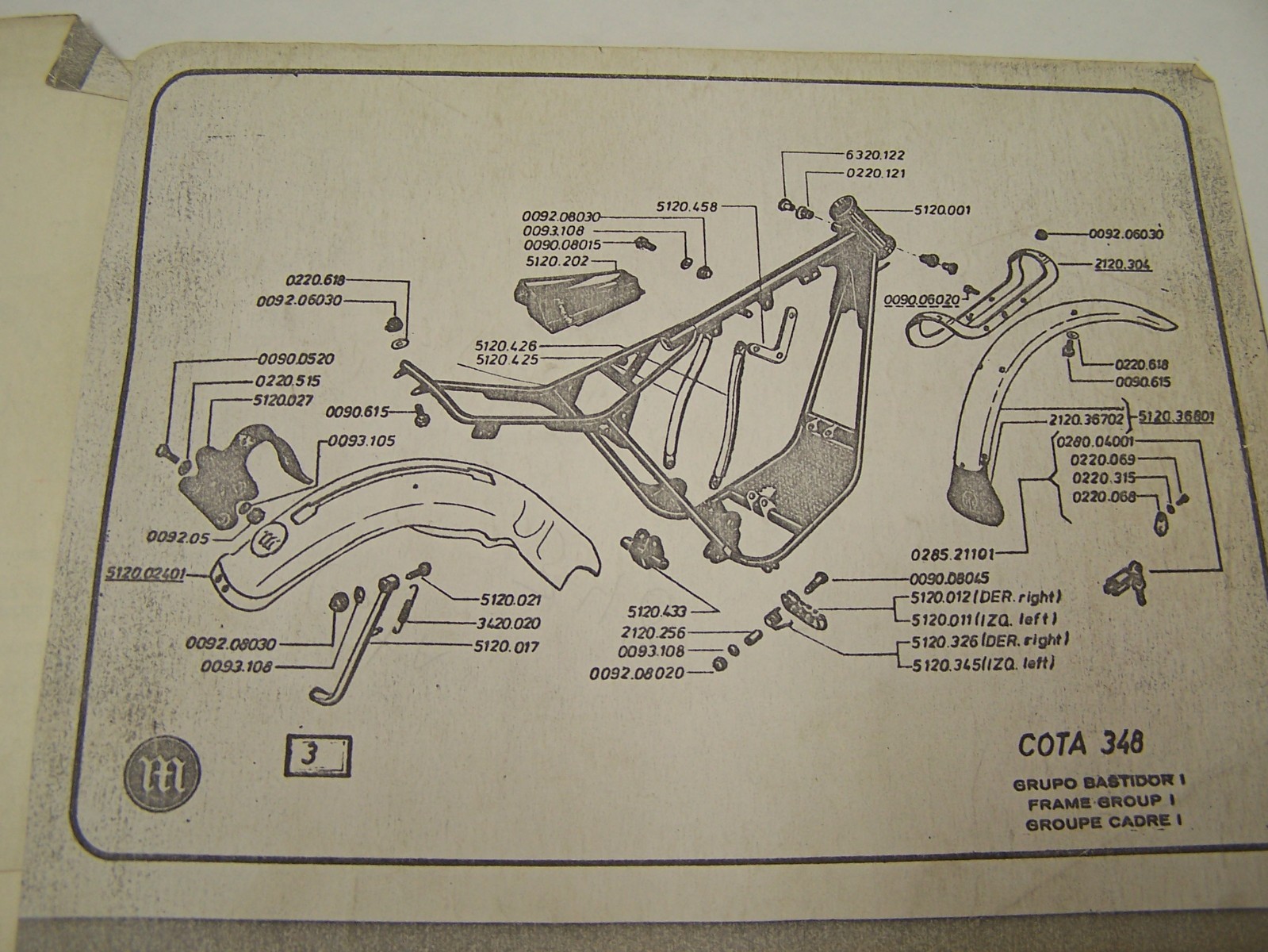 VINTAGE ORIGINAL MONTESA COTA 348 SPARE PARTS CATALOG
