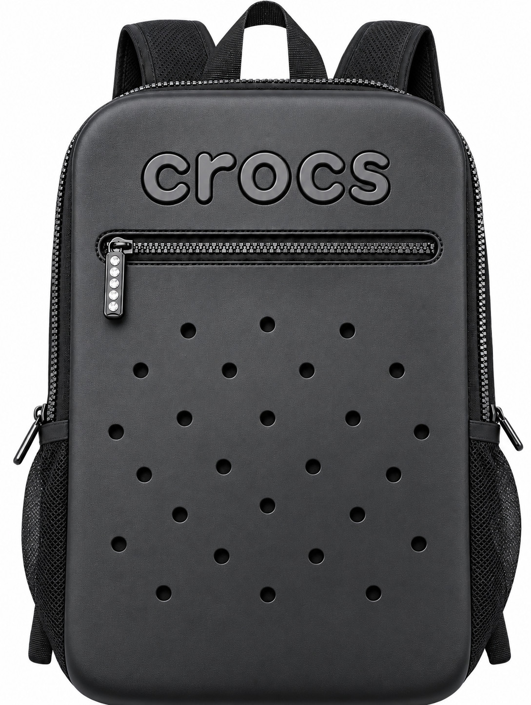 Crocs Backpack Black Laptop School Book Bag Large Zip Pockets Padded Straps NWT Crocs Backpack Black Laptop School Book Bag Large Zip Pockets Padded Straps NWT