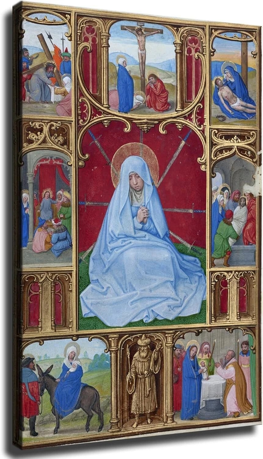 Seven Sorrows of Mary Catholic Poster Picture Print Canvas Wall Art Bedroom