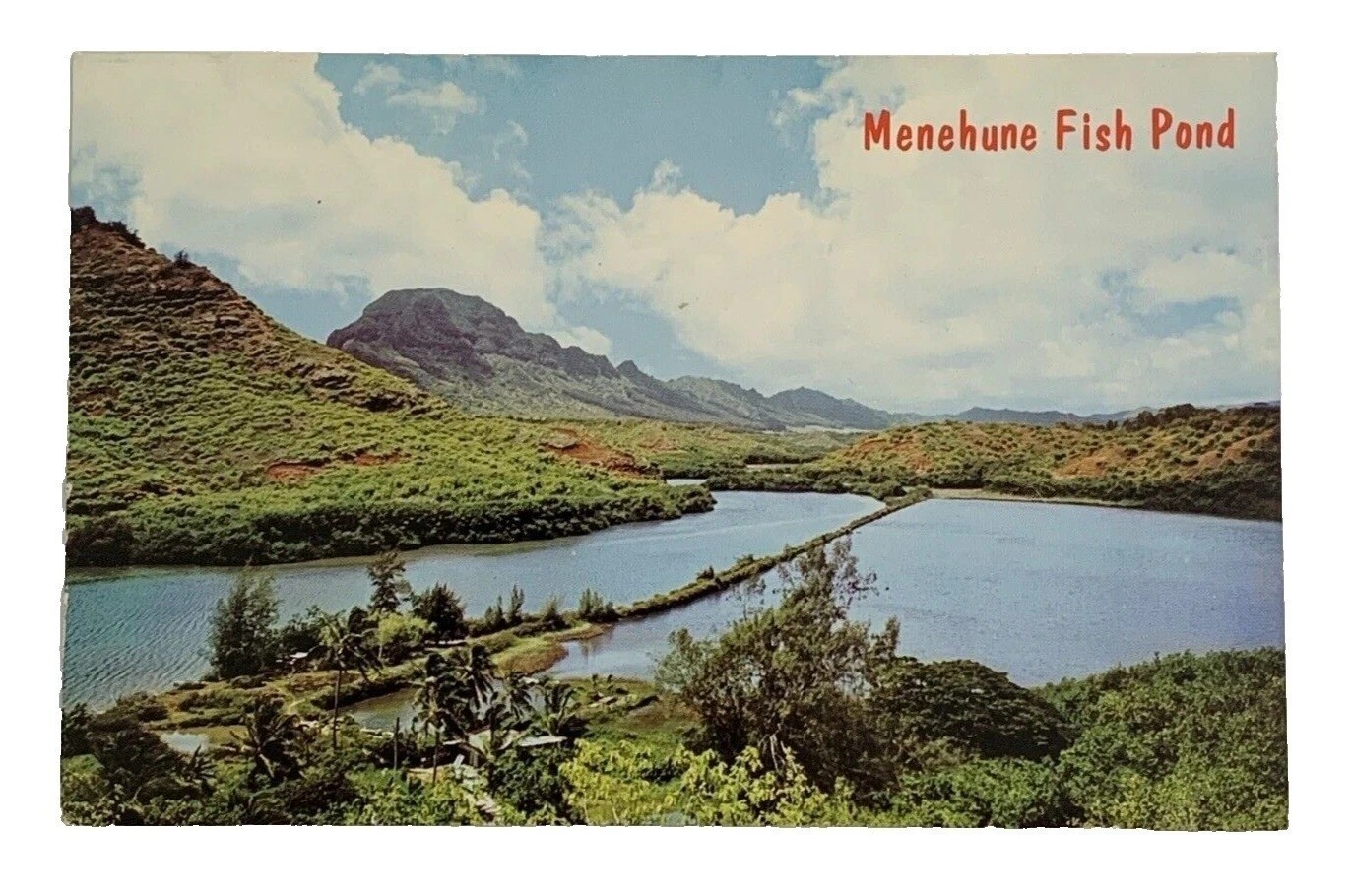 Menehune Fish Pond also Alakoko Fish Pond Kauai Hawaii Postcard Unposted