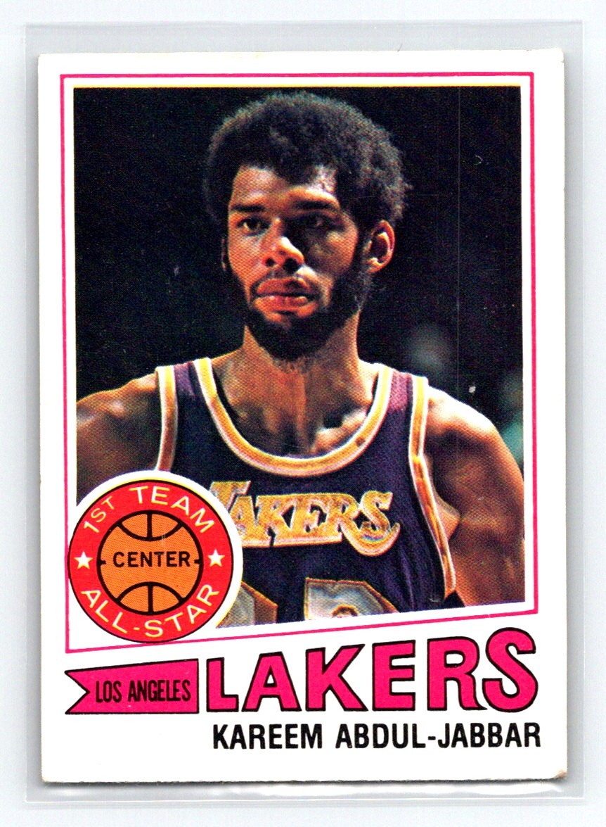 1977-78 Topps Kareem Abdul-Jabbar #1 Lakers Vintage Basketball Card EX/VG 1977-78 Topps Kareem Abdul-Jabbar #1 Lakers Vintage Basketball Card EX/VG