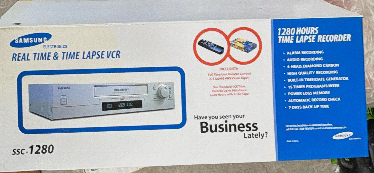 Samsung SSC-1280 Time Lapse VCR 1280 Hour Security Recorder Open Box NOS