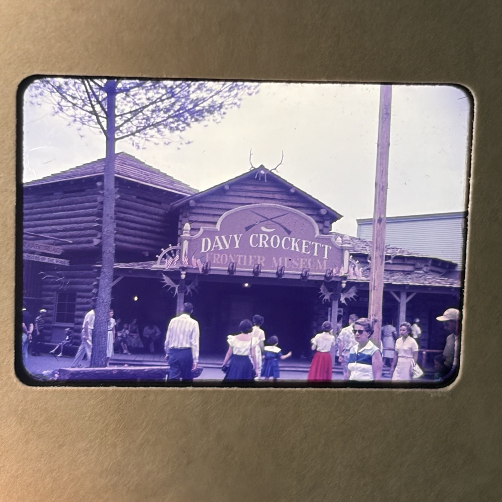 26 Original 1955 Disneyland 35mm Color Slides Davy Crockett Frontier Museum Lot