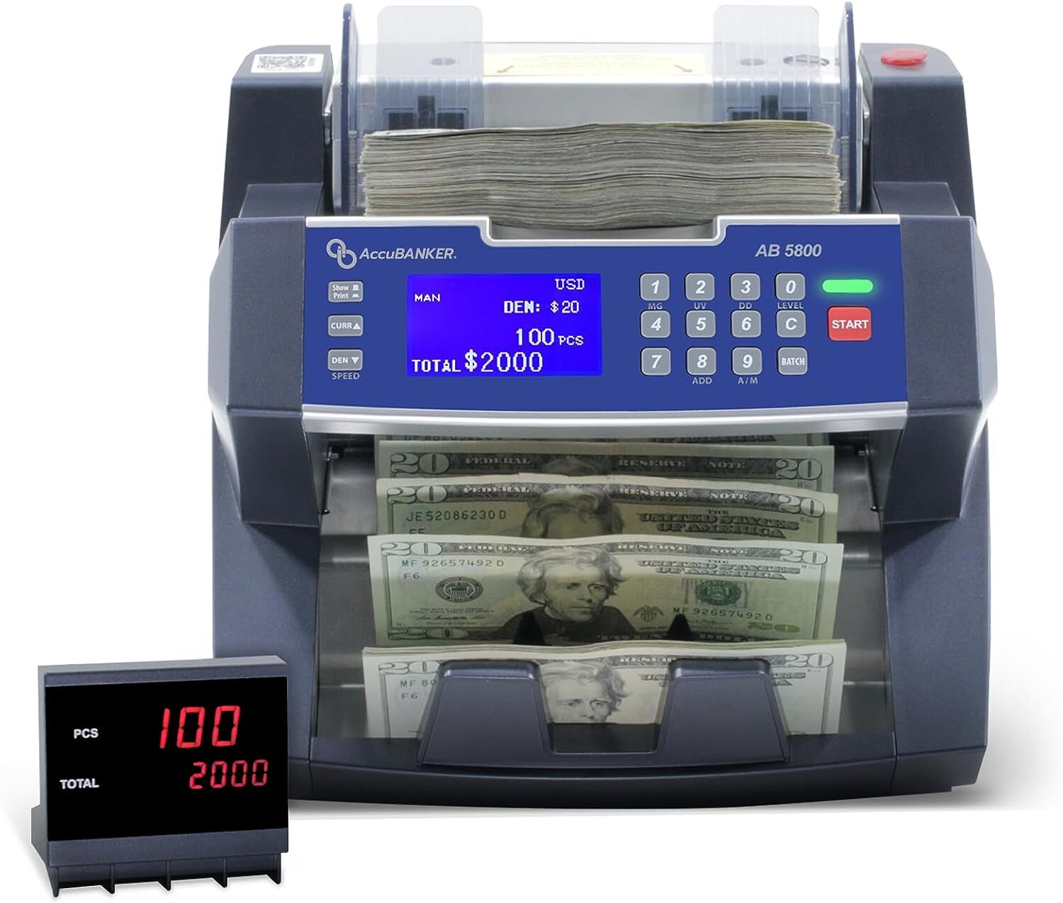 AccuBANKER AB5800 Bill Counter Multi Currency w/ Counterfeit Detection UL Listed AccuBANKER AB5800 Bill Counter Multi Currency w/ Counterfeit Detection UL Listed