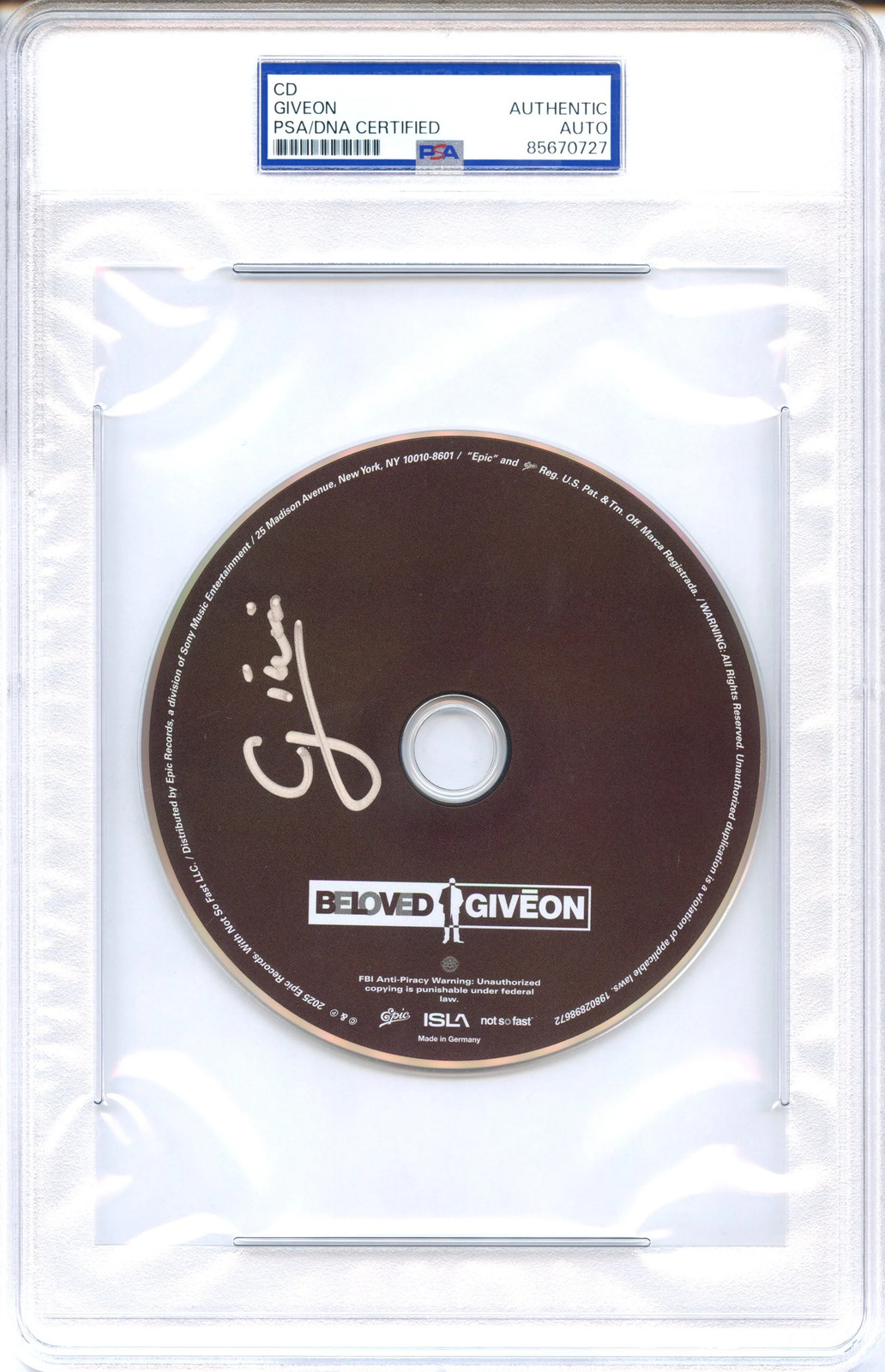 Giveon Signed Autographed CD “BELOVED” PSA/DNA Authenticated