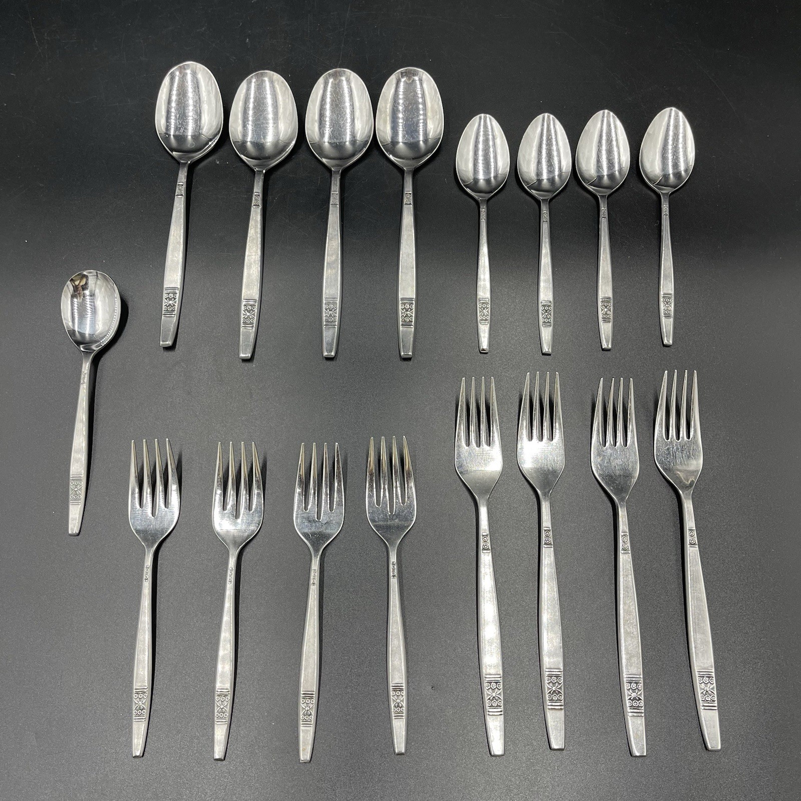 Vintage MADERIA Stainless Flatware 17 Pcs Forks Spoons MCM Japan Multiple Availa