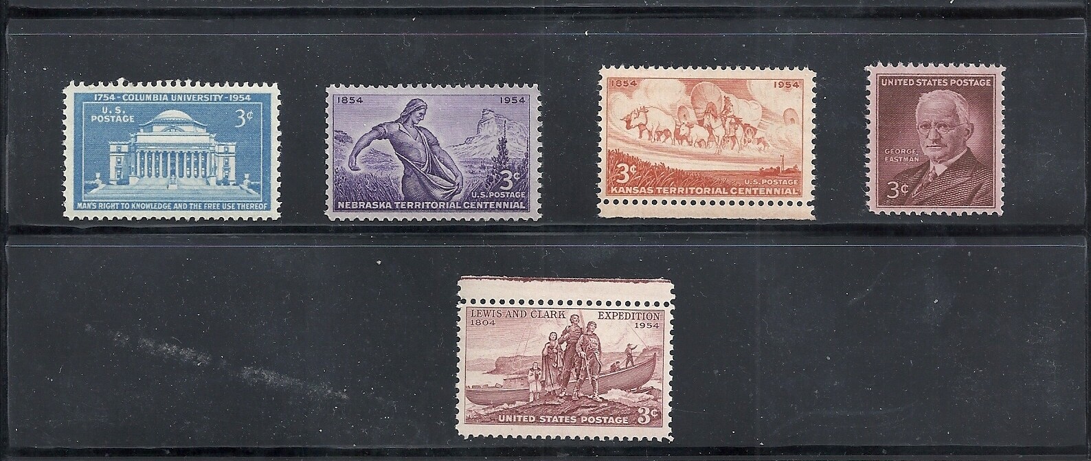1954 - Commemorative Year Set - US Mint Never Hinged Stamps SUMMER CLEARANCE