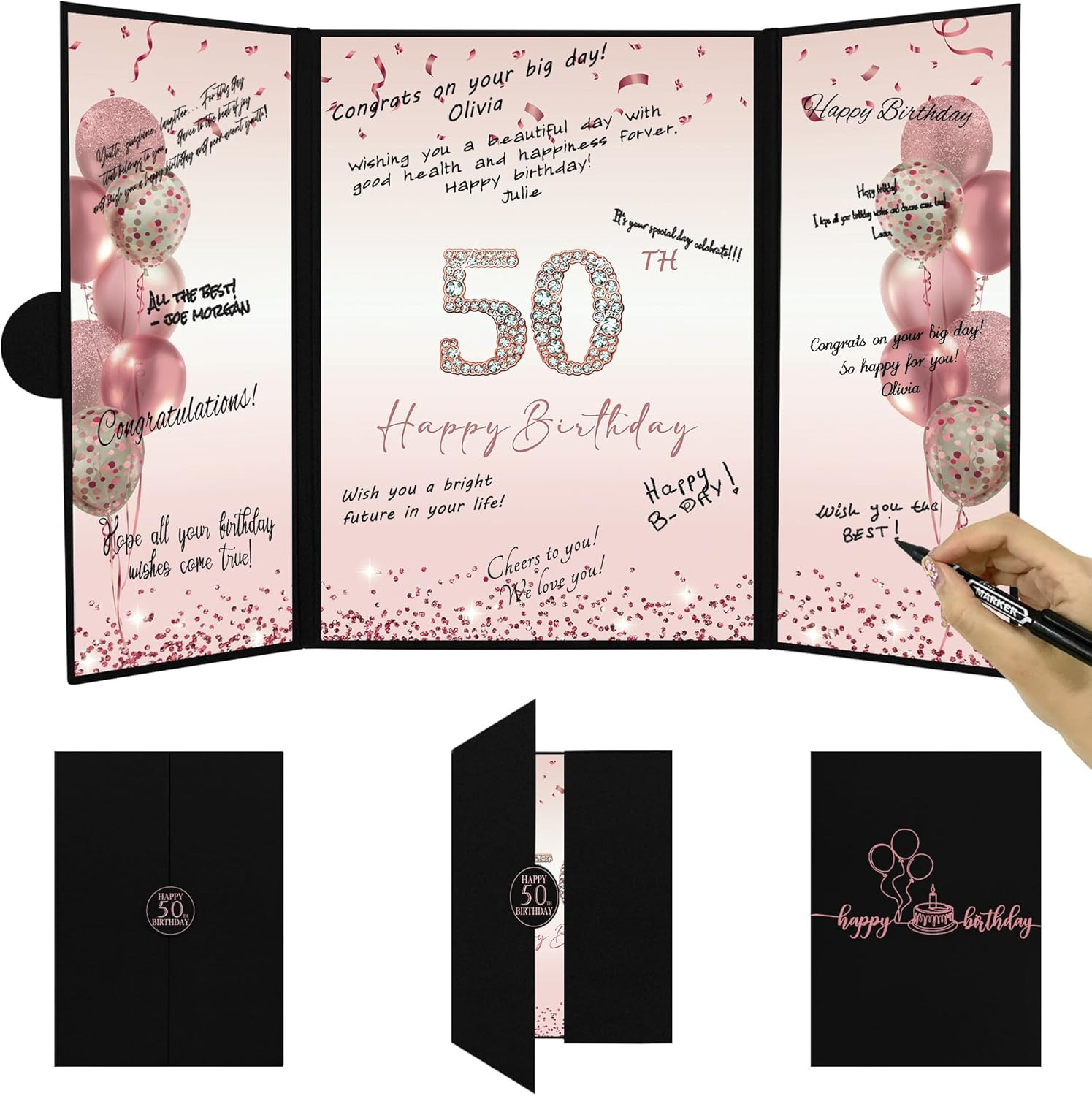 Rose Gold 50Th Birthday Party Decorations for Women, Happy 50Th Birthday Alterna Rose Gold 50Th Birthday Party Decorations for Women, Happy 50Th Birthday Alterna