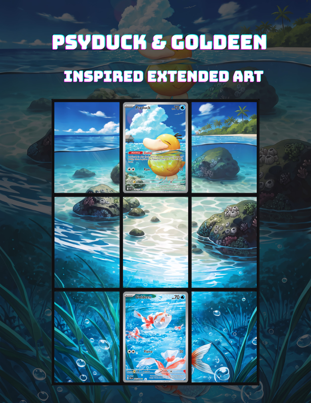 Psyduck & Goldeen  (Pokémon Extended Art Pages)