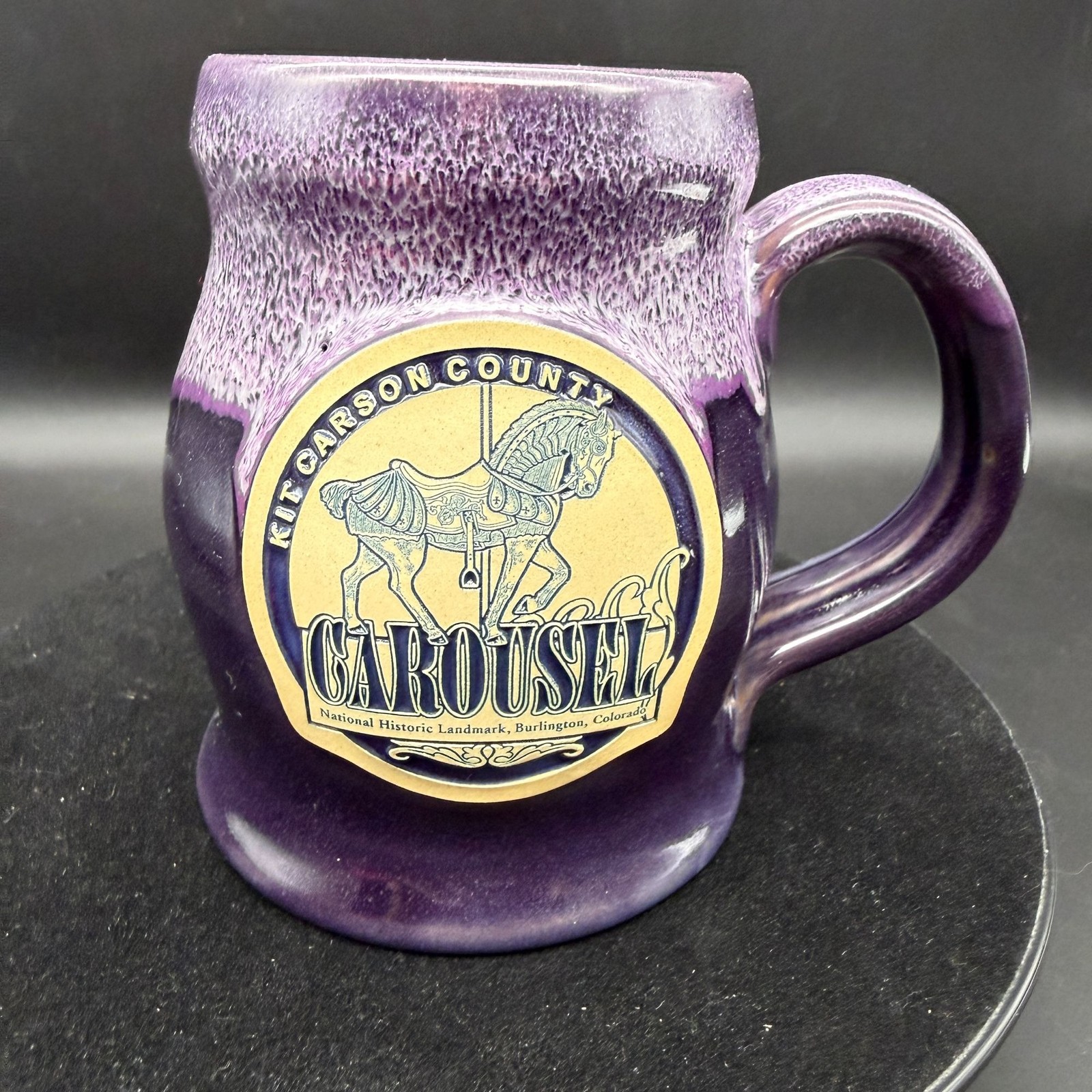 Deneen Pottery Classic Belly Pottery Mug Carousel Kit Carson Purple Drip Glaze 