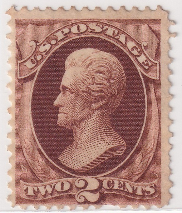 USA 1870 2c Andrew Jackson Red Brown Unused No Gum Possible Scott 146