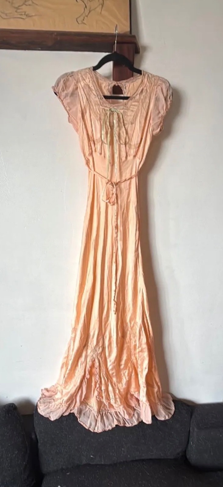 Antique , 20\'s silk amazing Cinderella dress slip dress, pink, rare, amazing Antique , 20\'s silk amazing Cinderella dress slip dress, pink, rare, amazing