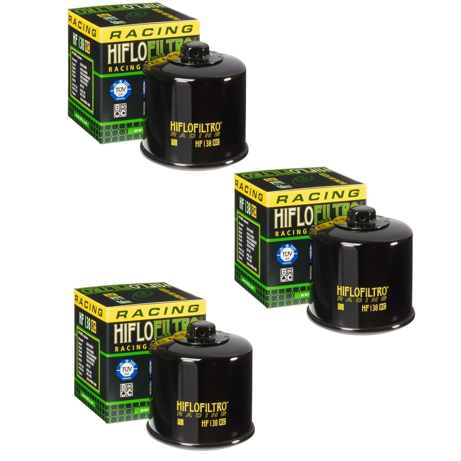 Hiflofiltro Racing HF138RC Oil Filter 3 Pack Aprilia Cagiva Suzuki GSXR600 700 Hiflofiltro Racing HF138RC Oil Filter 3 Pack Aprilia Cagiva Suzuki GSXR600 700