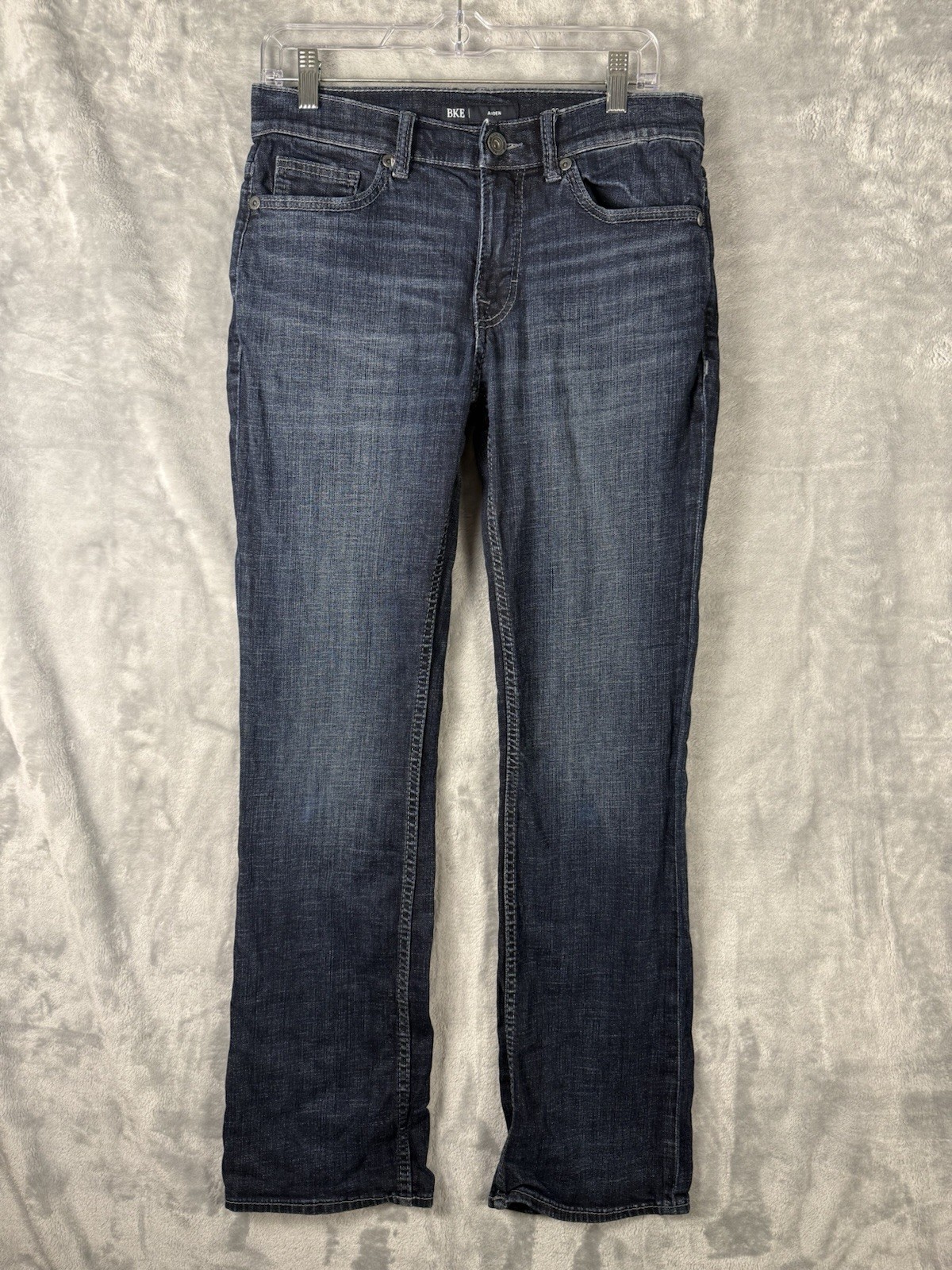 BKE Aiden Bootcut Jeans Mens 30x32 Dark Wash Denim Stretch Western Buckle Cowboy