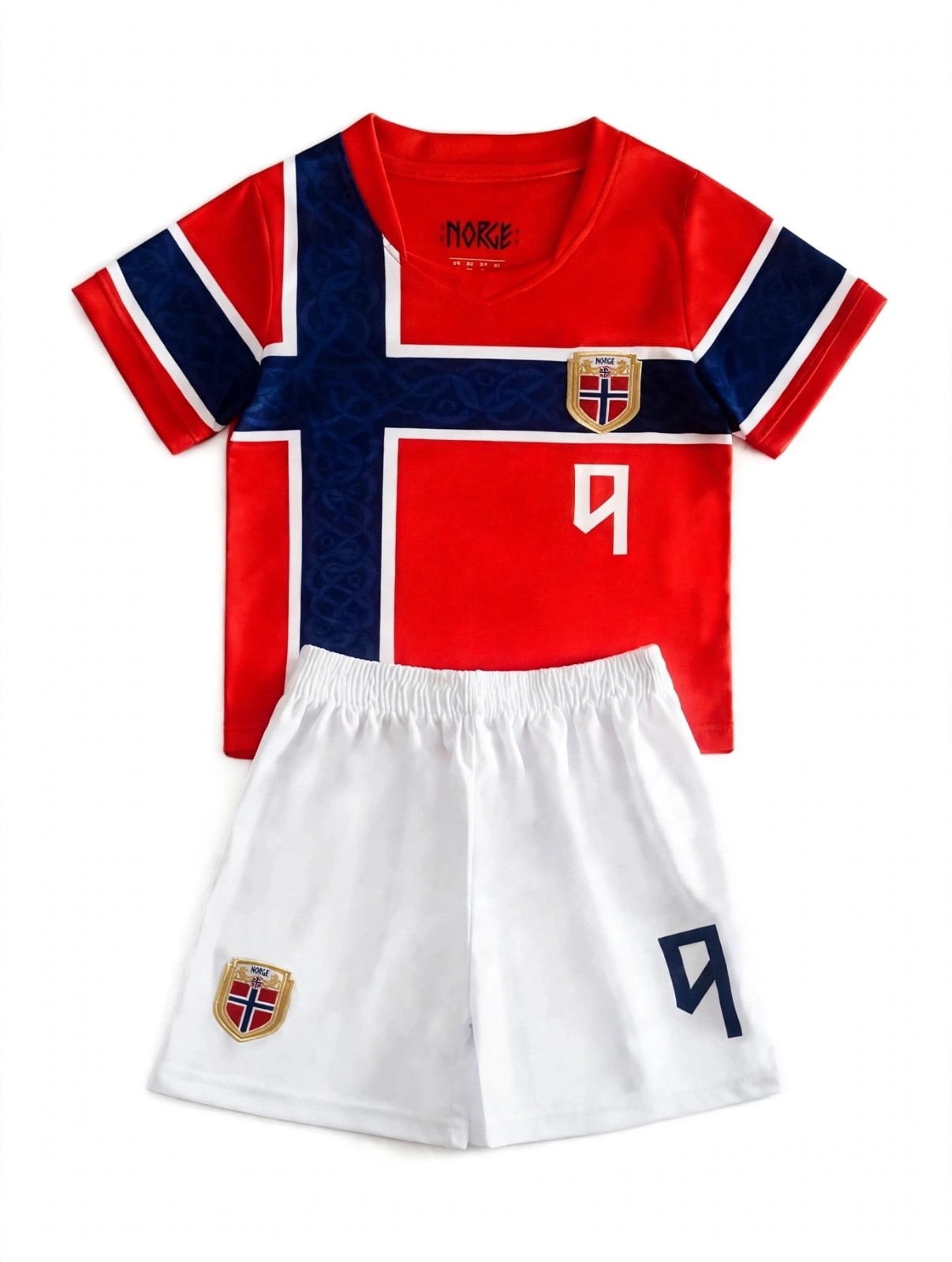 soccer jersey ,Erling Haaland 9 Norway Soccer Kit Shirt + Shorts Kids Youth Adul