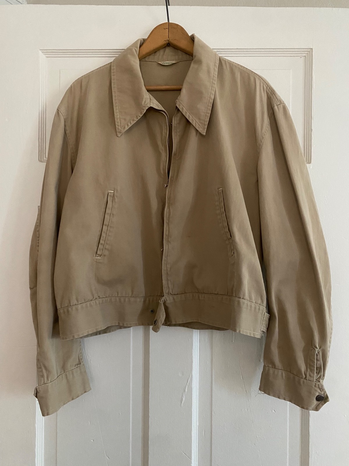 True Vintage 40s 50s Penney\'s J.C. Penney Sanforized Tan Jacket Canvas Cropped True Vintage 40s 50s Penney\'s J.C. Penney Sanforized Tan Jacket Canvas Cropped