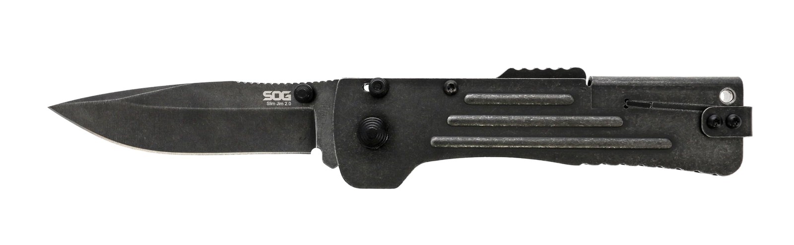 Sog Slim Jim 2.0 / 3.18 Blade/Clam Pack/Black Stonewash Sog-Sj42-Cp Sog Slim Jim 2.0 / 3.18 Blade/Clam Pack/Black Stonewash Sog-Sj42-Cp