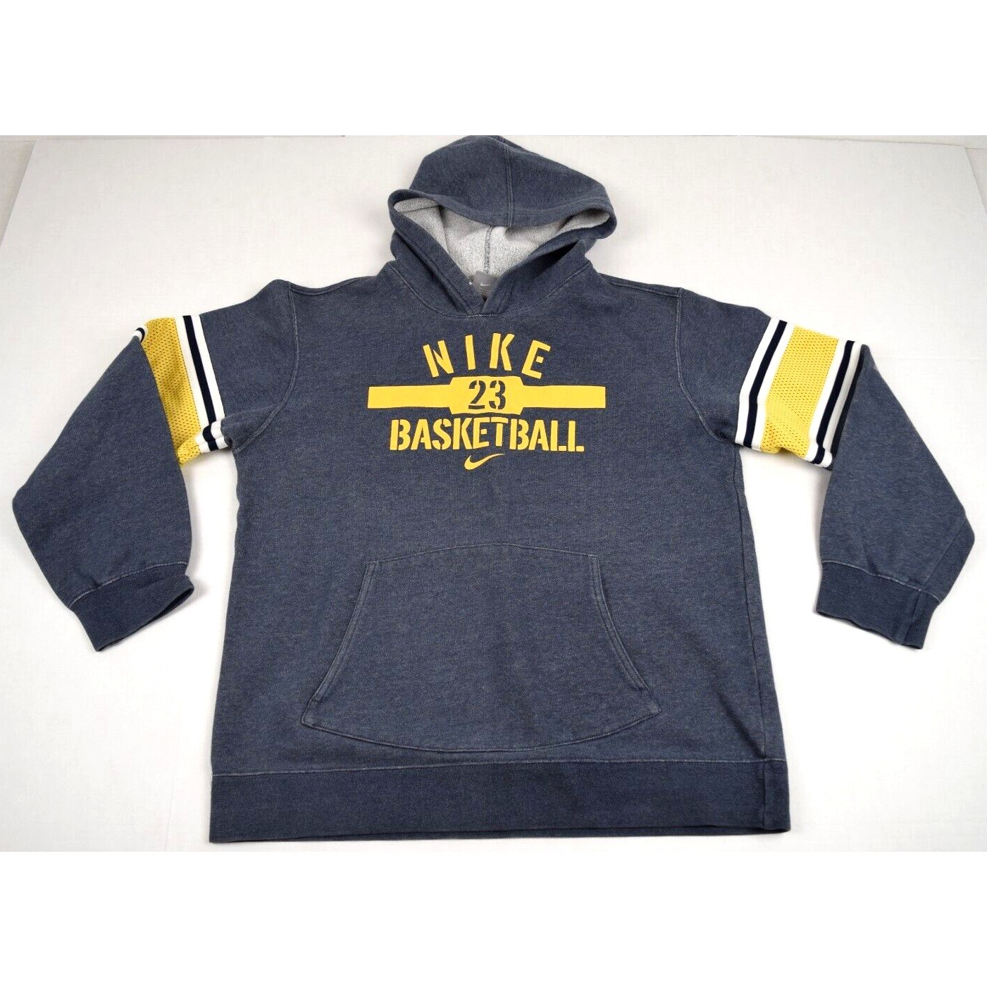 VTG 90s Y2K Nike Basketball Sweatshirt Hoodie Mens S/M Golden 23 Center Swoosh