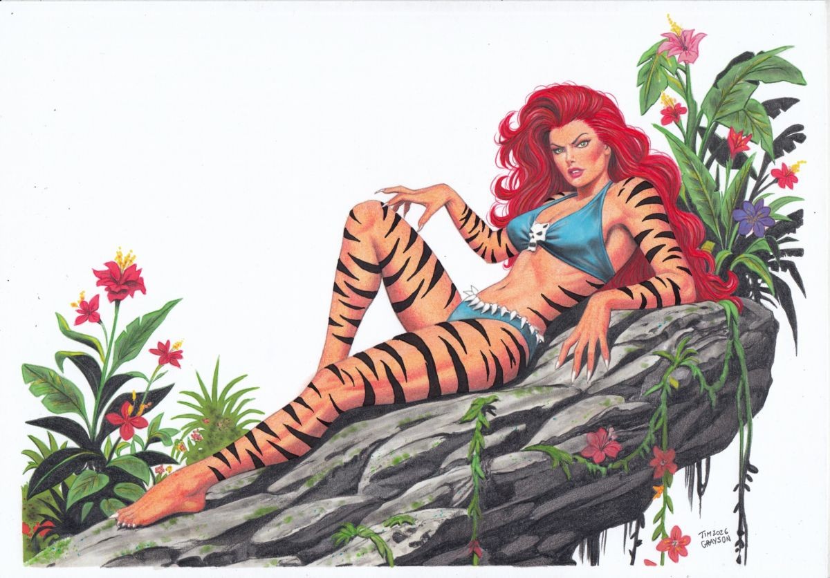 TIGRA Avengers Original Art By Tim Grayson Iron Man Spider-man X-Men Black Widow