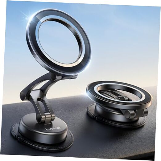 Lamicall for MagSafe Car Mount [All-Metal] Magnetic Phone Holder for Your Black