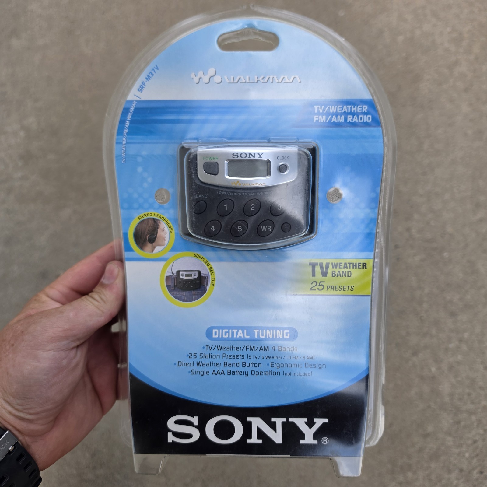 Sony SRF-M37V Walkman AM/FM Radio TV/Weather Digital Music 25 Presets NEW SEALED Sony SRF-M37V Walkman AM/FM Radio TV/Weather Digital Music 25 Presets NEW SEALED