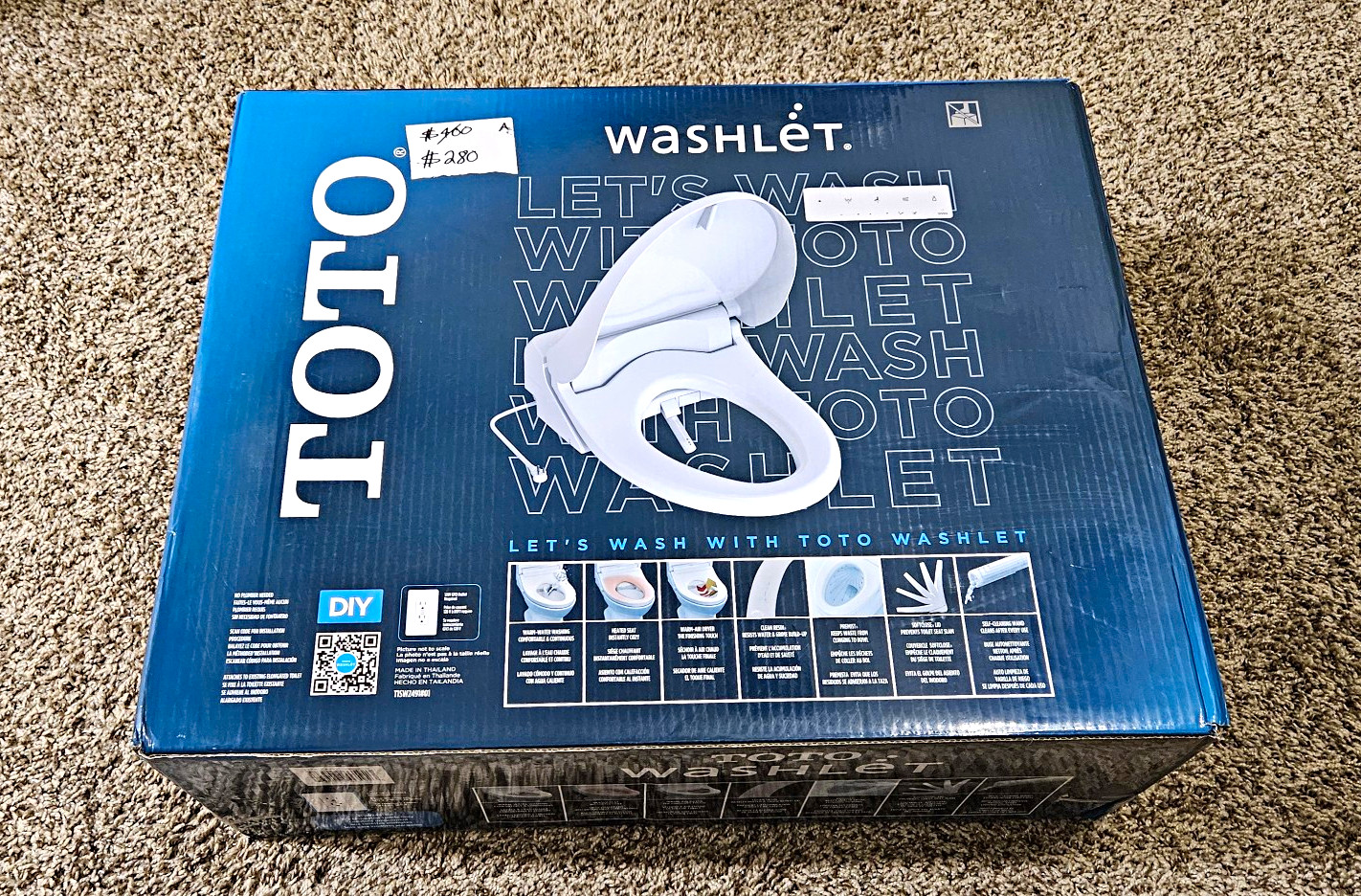 TOTO WASHLET Elongated Toilet Seat Bidet w/ Remote Control, White TOTO WASHLET Elongated Toilet Seat Bidet w/ Remote Control, White