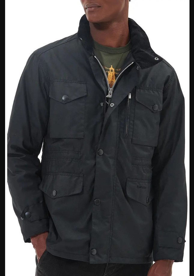 Barbour Sapper Regular Fit Weatherproof Waxed Cotton Jacket BLACK/CLASSIC Barbour Sapper Regular Fit Weatherproof Waxed Cotton Jacket BLACK/CLASSIC