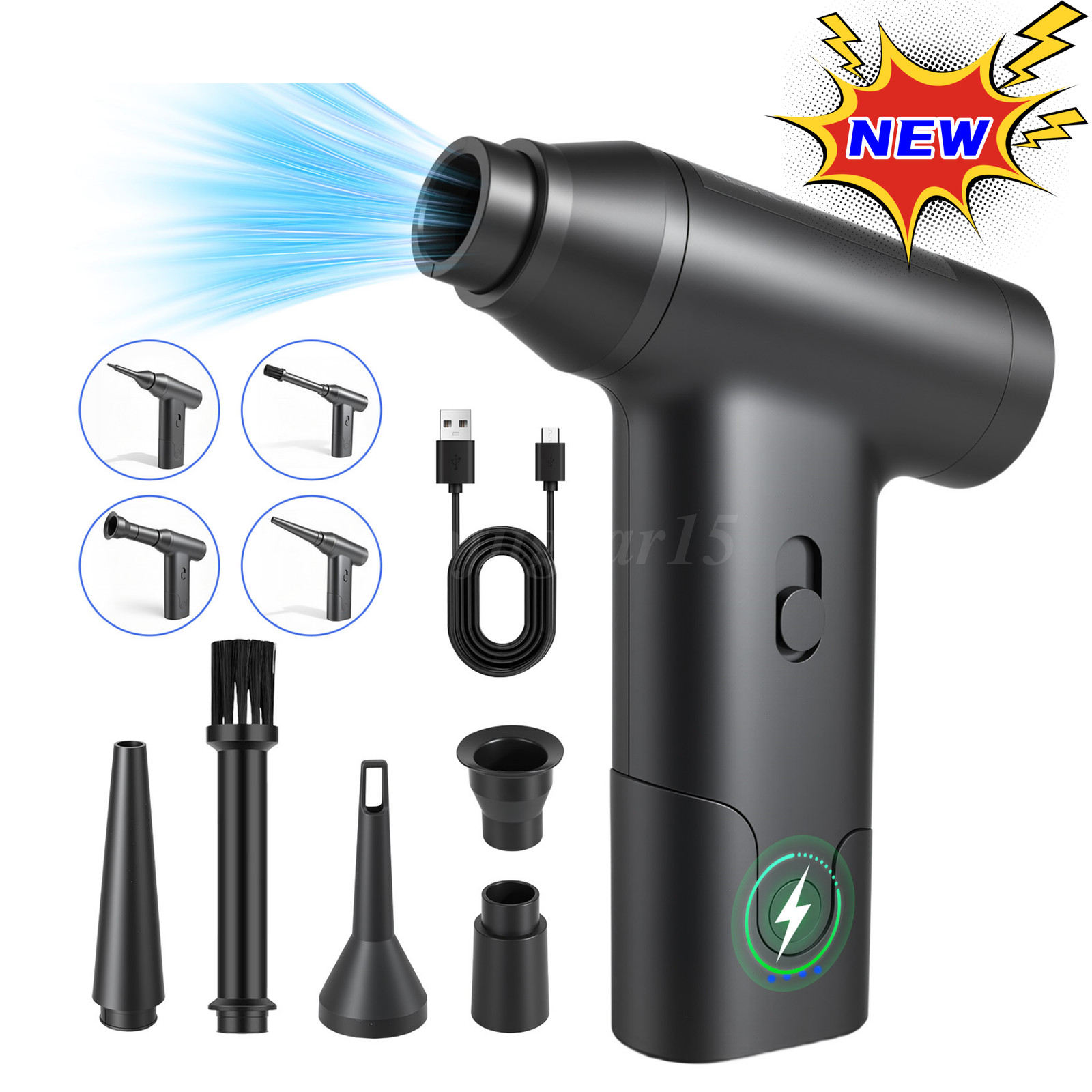 300000RPM Electric Air Duster Cordless Mini Jet Dry Blower Portable Turbo Fan US