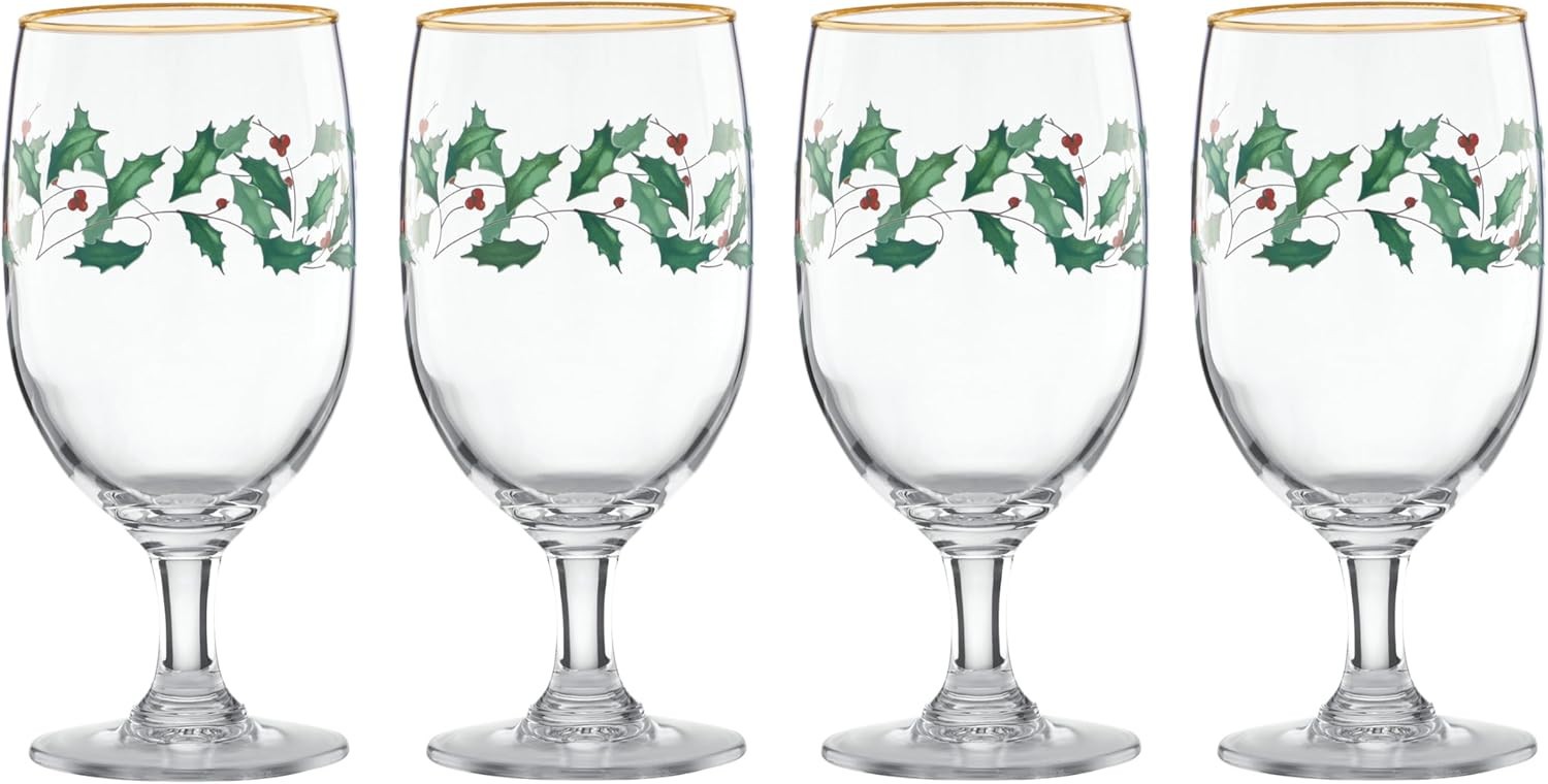 Lenox Glassware HOLIDAY Iced Beverage Glasses - Set of Four N/O