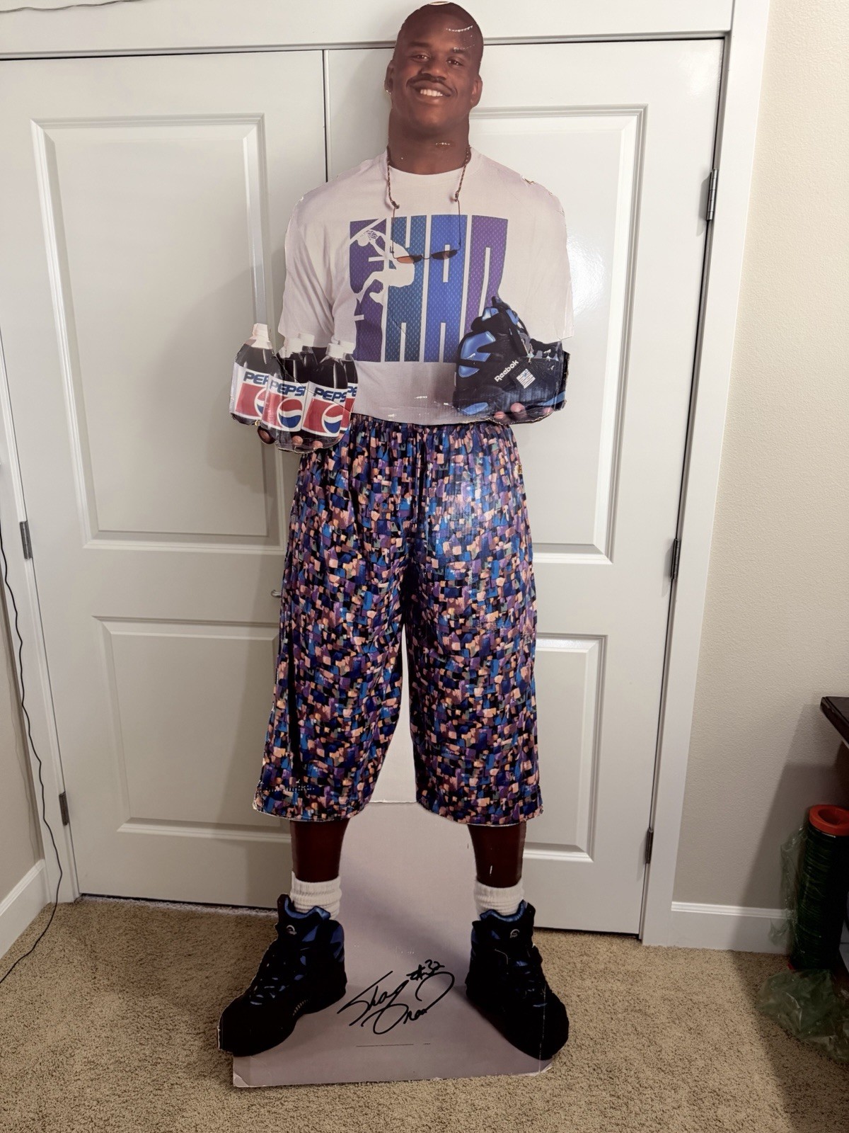 Vintage 1990s Shaquille O’Neal Pepsi Reebok Life Size Cardboard Standee Shaq