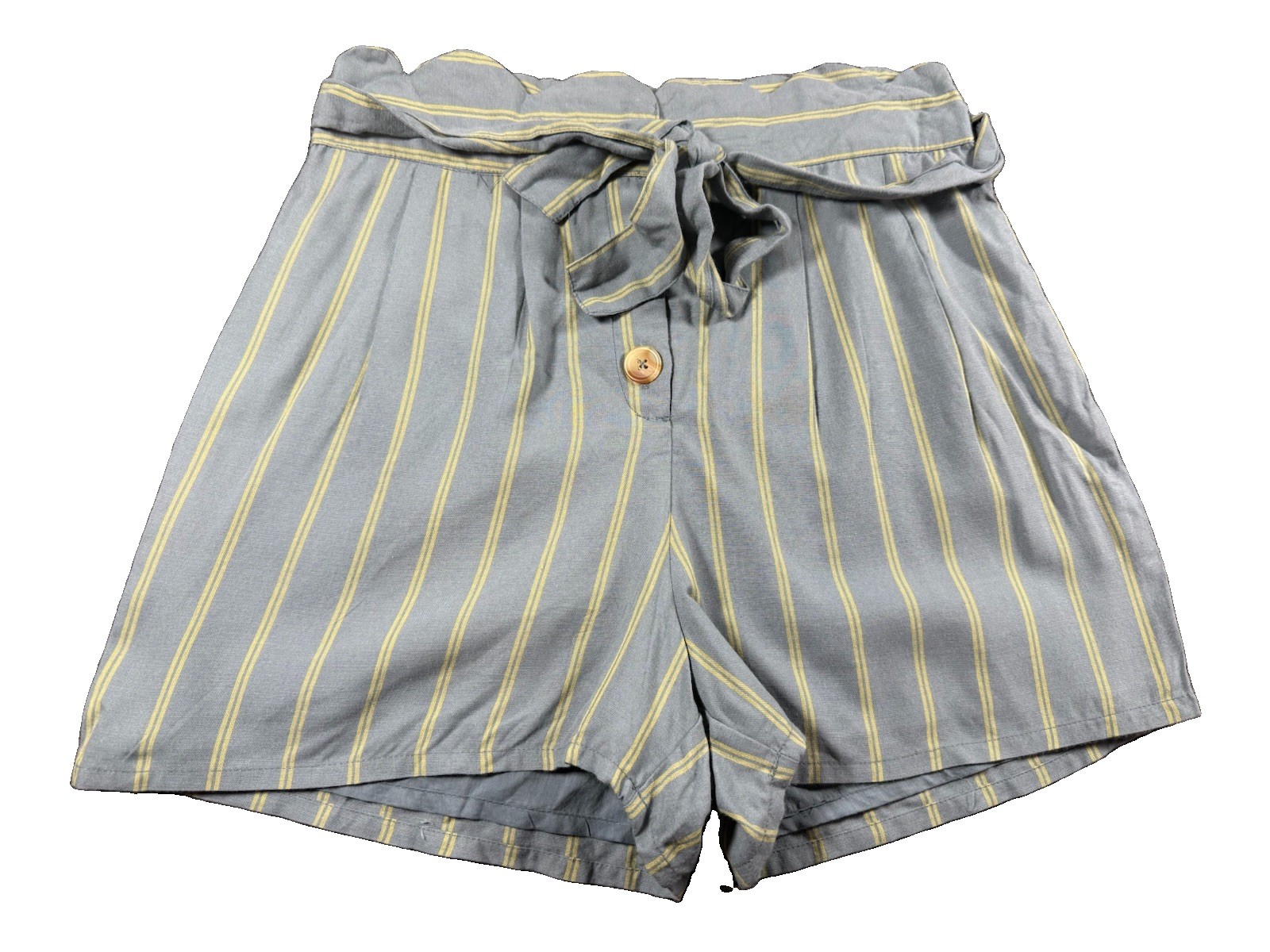 Harper Heritage Francesca’s Striped Paperbag Waist Shorts Blue Yellow Size S NWT