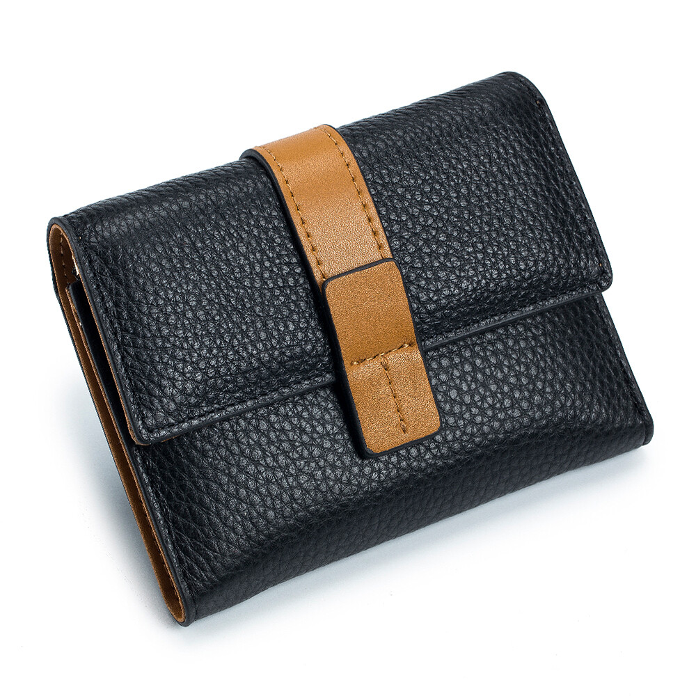 Women Small Genuine Leather Wallet Card Holder Trifold Purse Pocket Lady Handbag