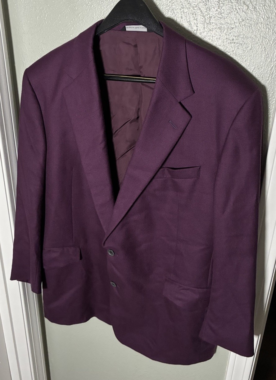 M.L. Leddy\'s Western Rose Plum 100% Cashmere CUSTOM Sport Coat Jacket Mens 46R