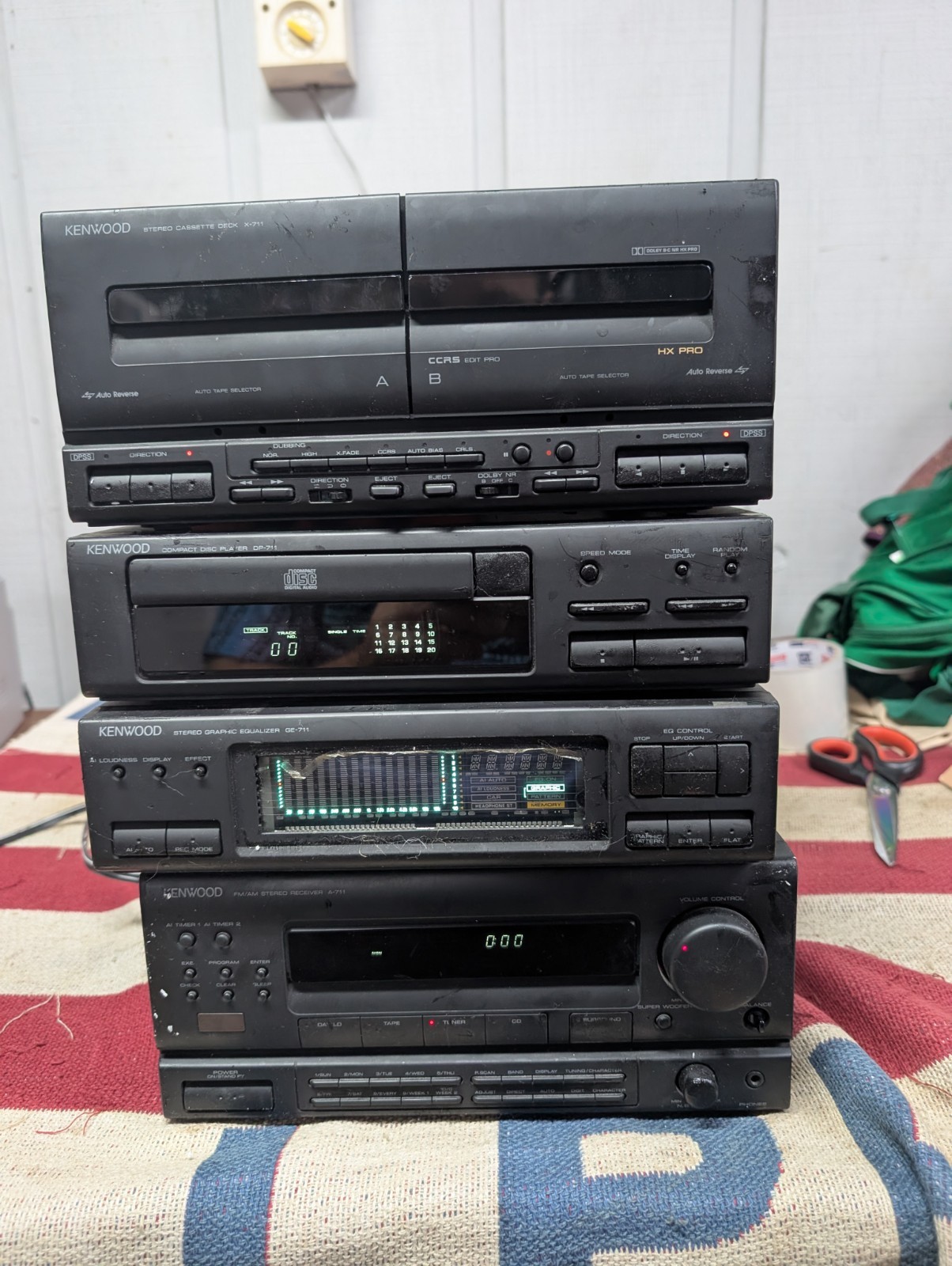 Kenwood DP-711 X-711 GE-711 A-711 Stereo System For Parts/Repair