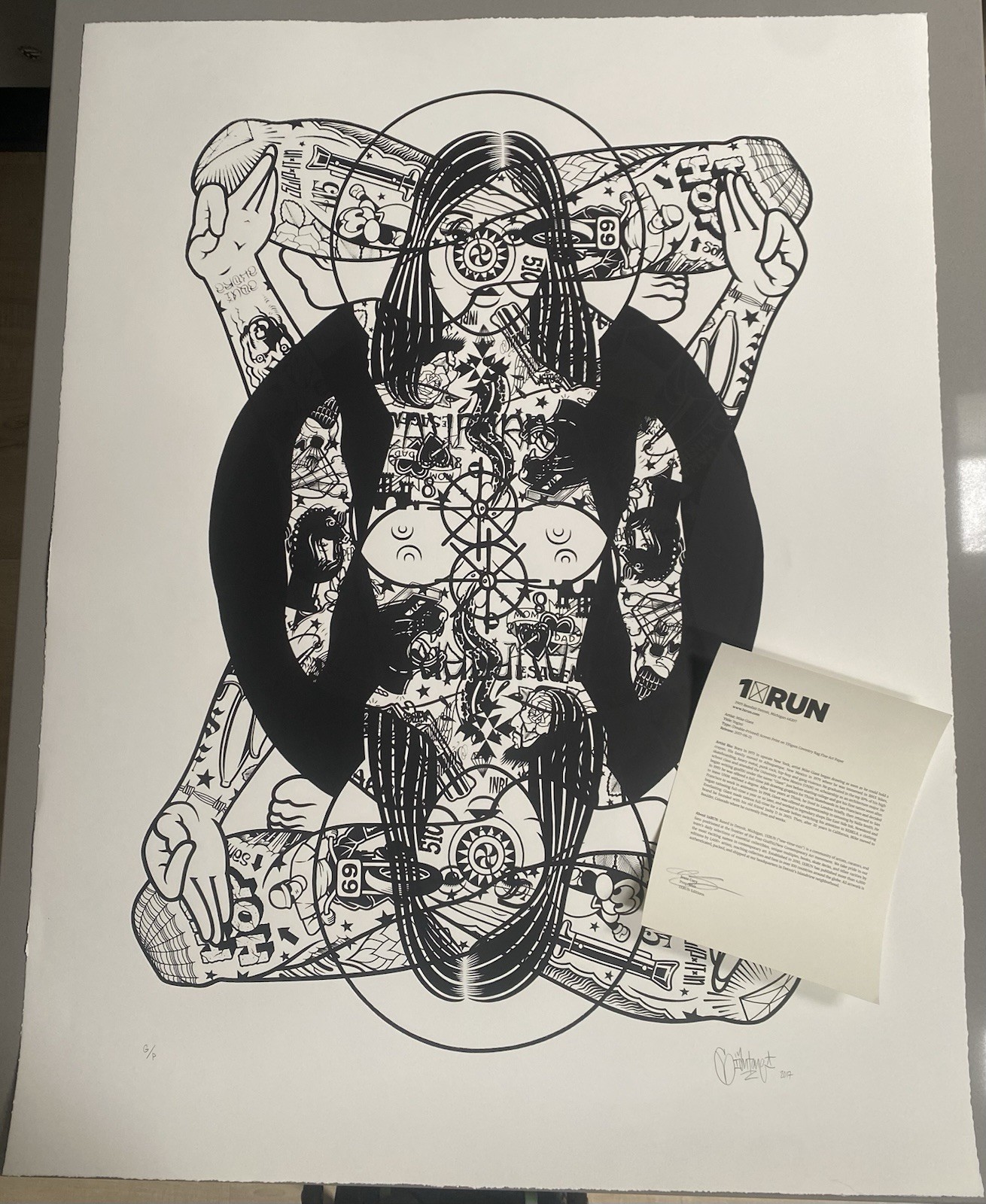 Mike Giant Yogini Double Print OVERSIZED Signed Gallery Proof LOP Unique 1/1
