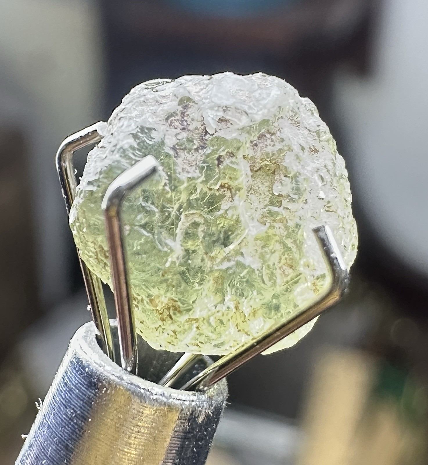 Stunning 4 CT Natural Uncut Untreated Green  Montana Sapphire 10x9x5 mm
