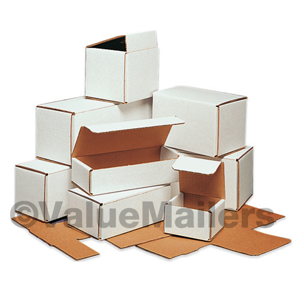 50 - 10x5x5 White Corrugated Shipping Packing Box Boxes Mailers