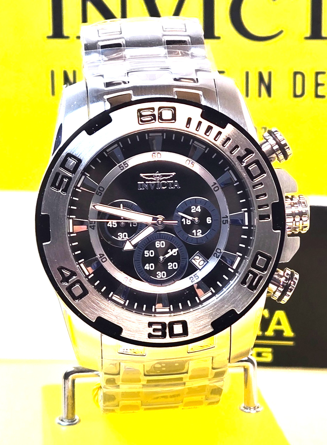 Invicta Pro Diver SCUBA Men\'s Watch - 50mm, Steel with Silver & Black Dial NEW