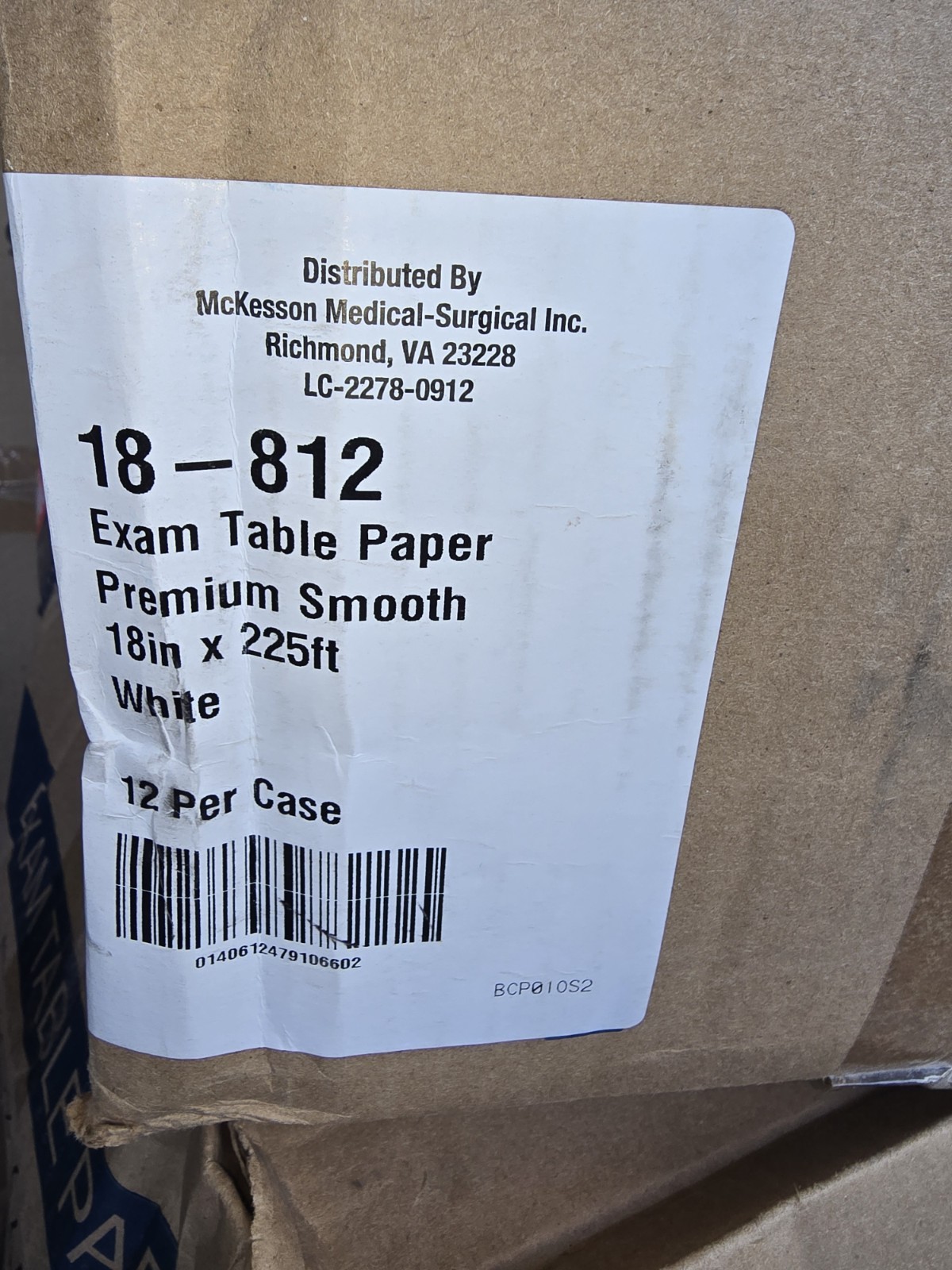 McKesson Medical Exam Table Paper Premium White Smooth 18in x 225ft 12 Rolls