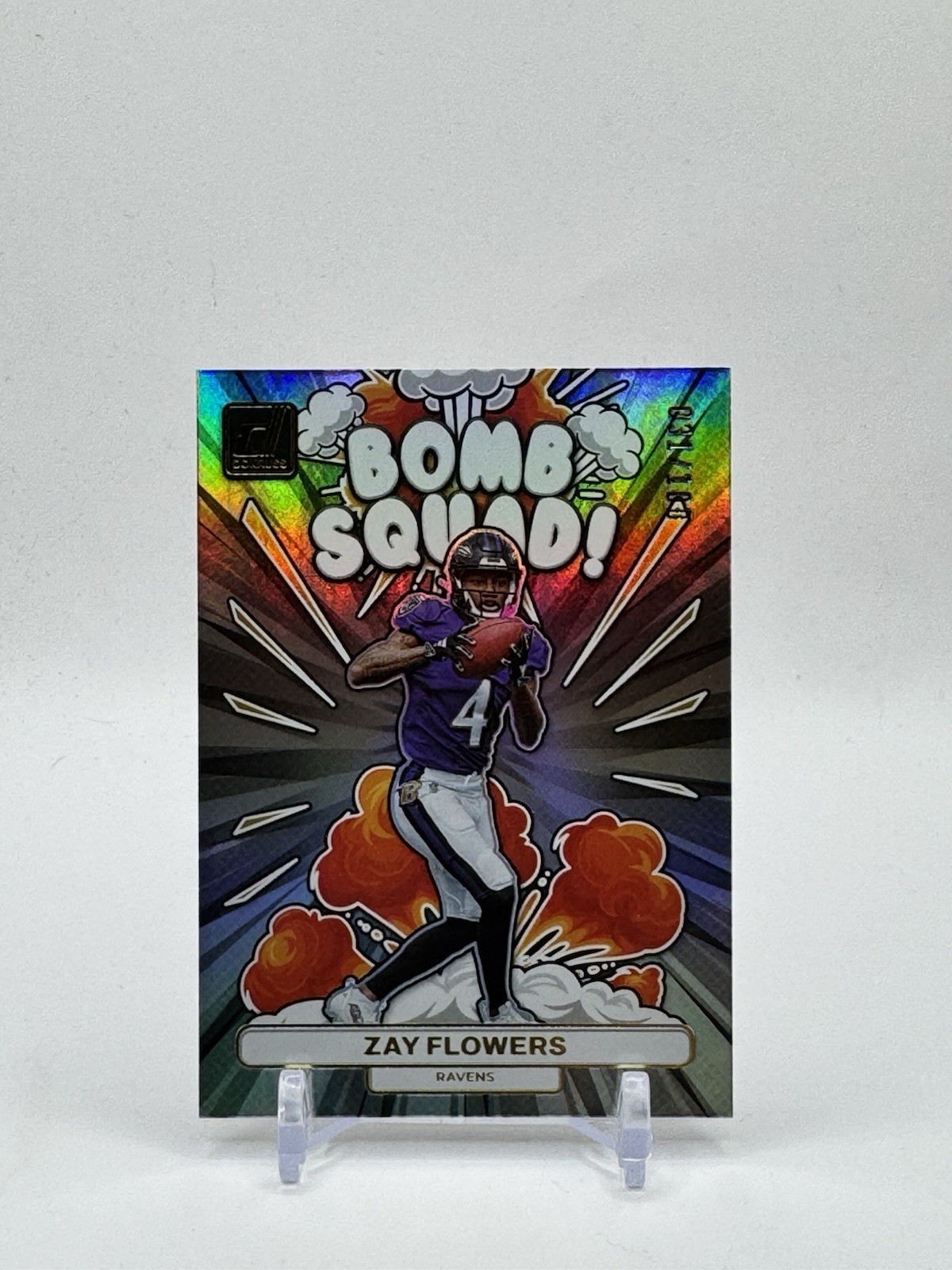 2023 Panini Donruss Bomb Squad Zay Flowers Baltimore Ravens #BS-12 Insert 2023 Panini Donruss Bomb Squad Zay Flowers Baltimore Ravens #BS-12 Insert