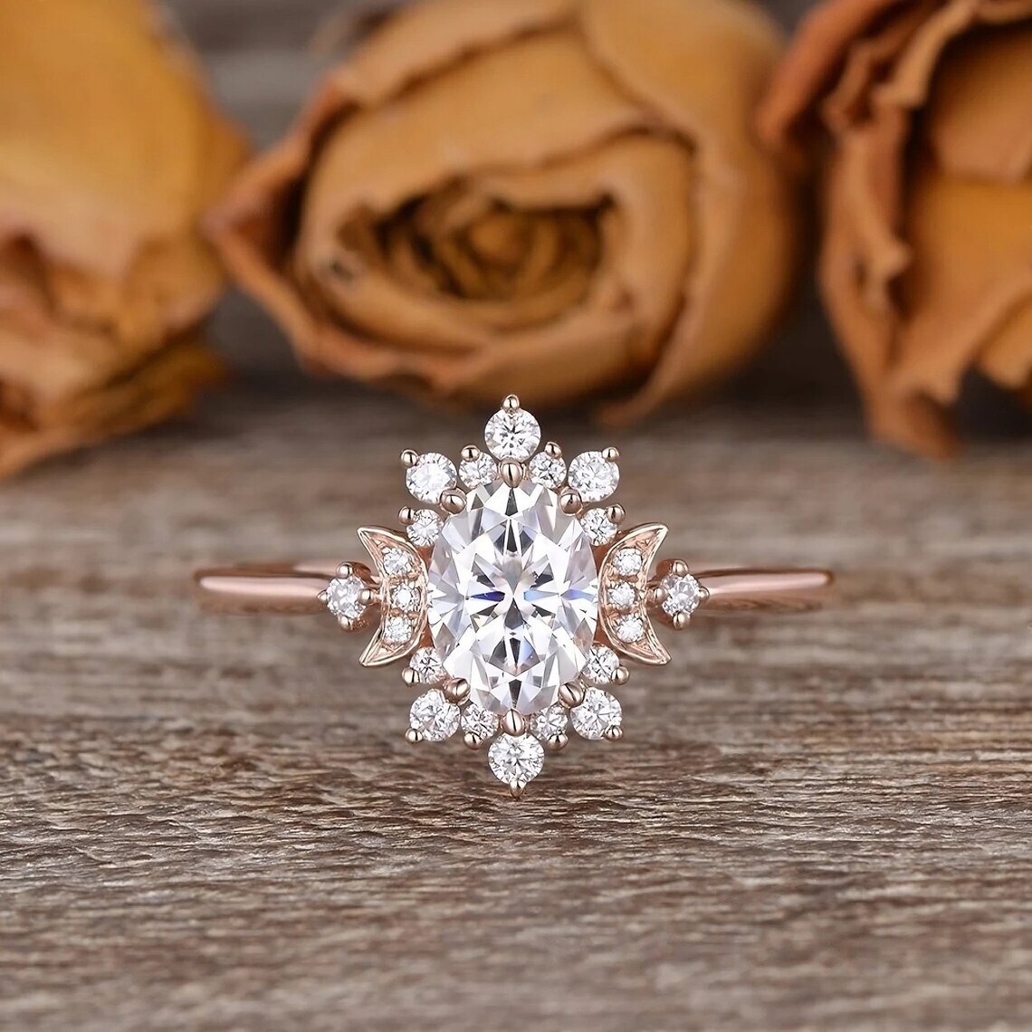 Unique Design Total 2.72 CT Halo Oval Shape Moissanite Women's Anniversary Ring